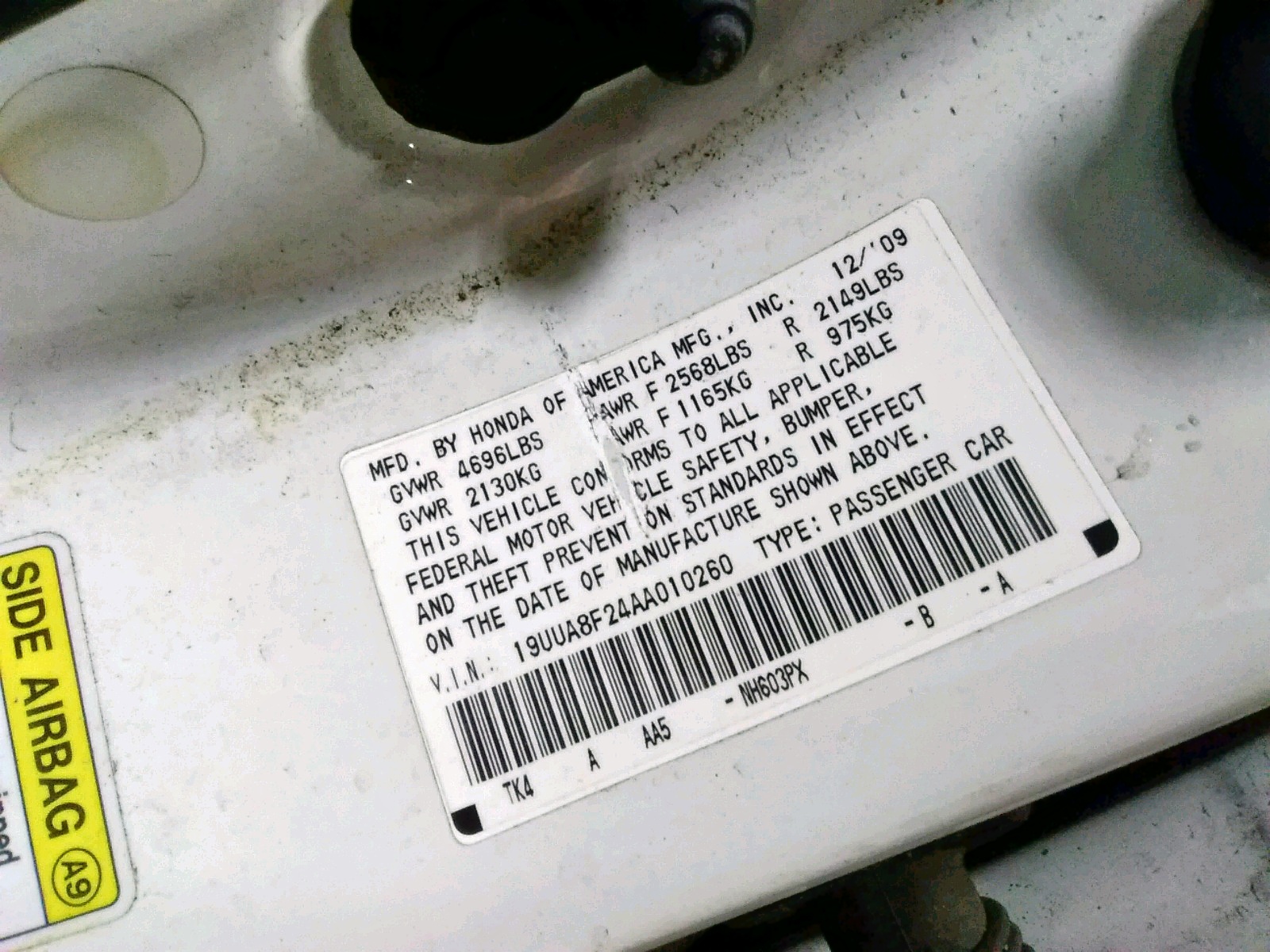 Photo 10 from auction – 2010 ACURA TL with VIN 19UUA8F24AA010260