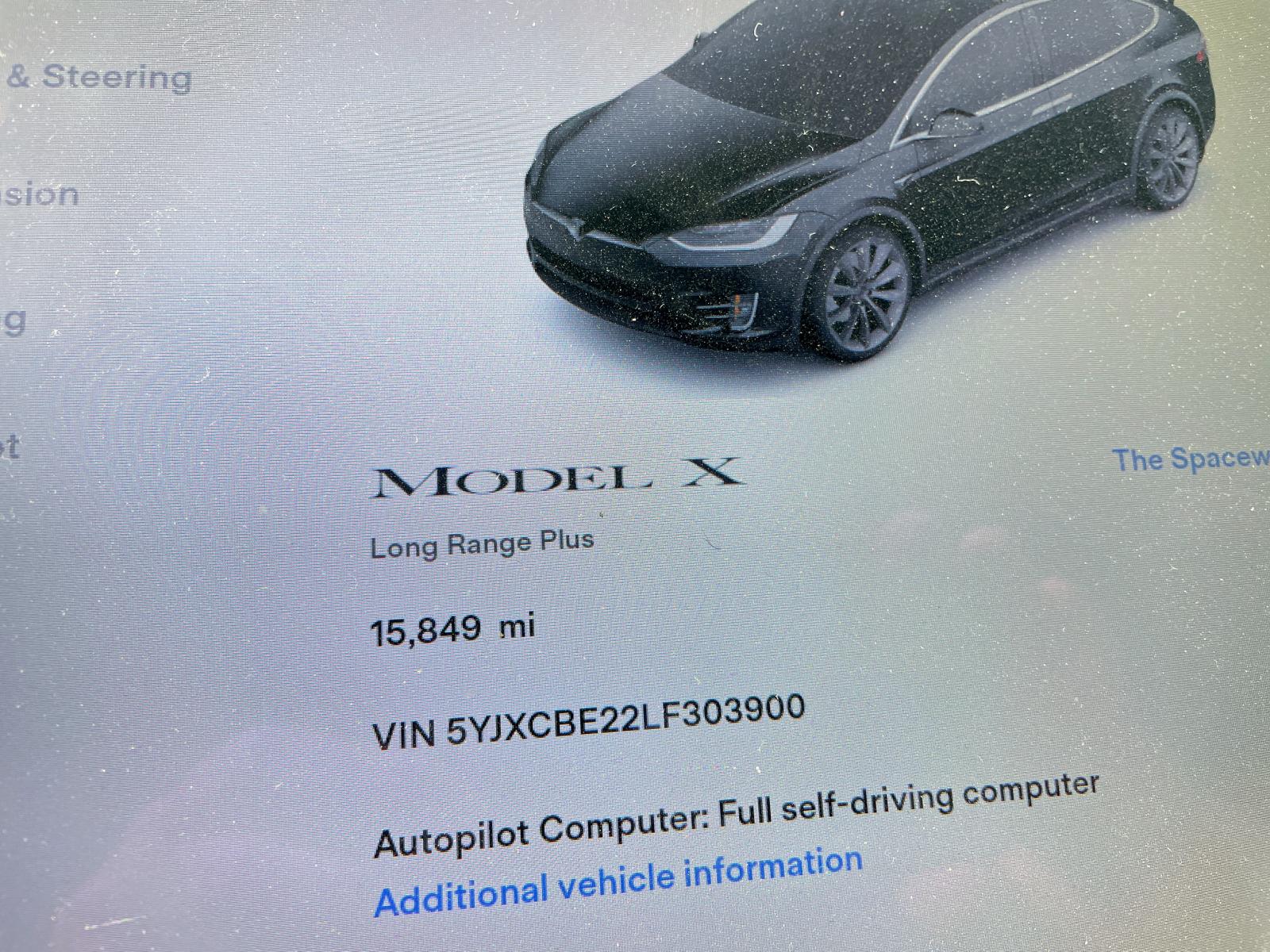 Photo 8 from auction – 2020 TESLA MODEL X with VIN 5YJXCBE22LF303900