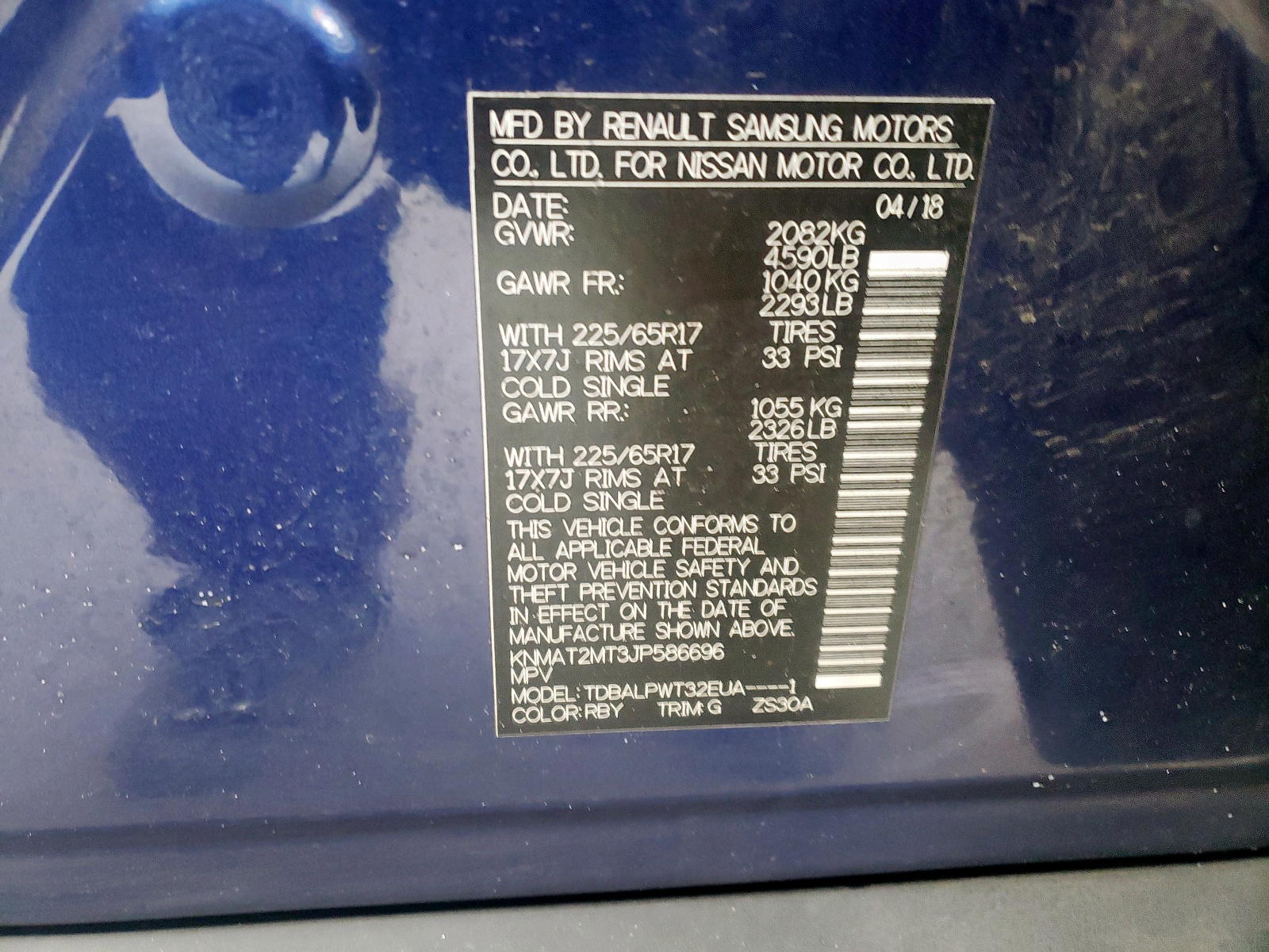 Photo 10 from auction – 2018 NISSAN ROGUE S with VIN KNMAT2MT3JP586696