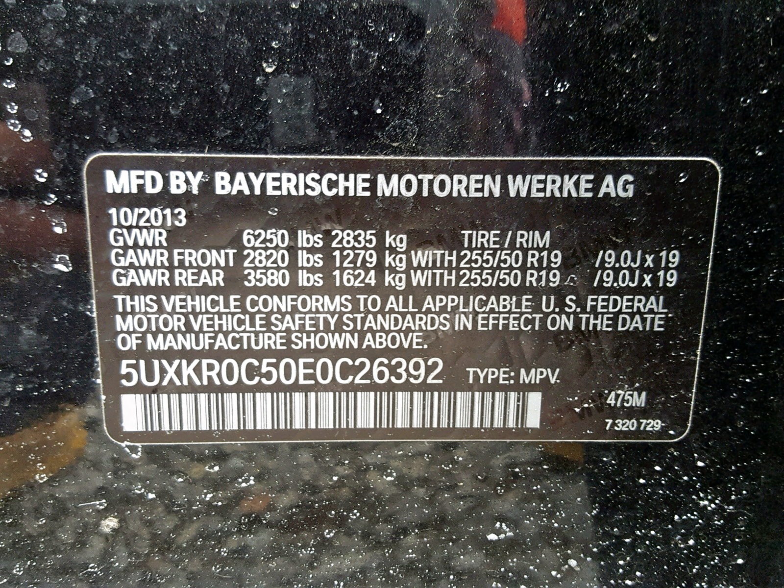 Photo 10 from auction – 2014 BMW X5 XDRIVE3 with VIN 5UXKR0C50E0C26392