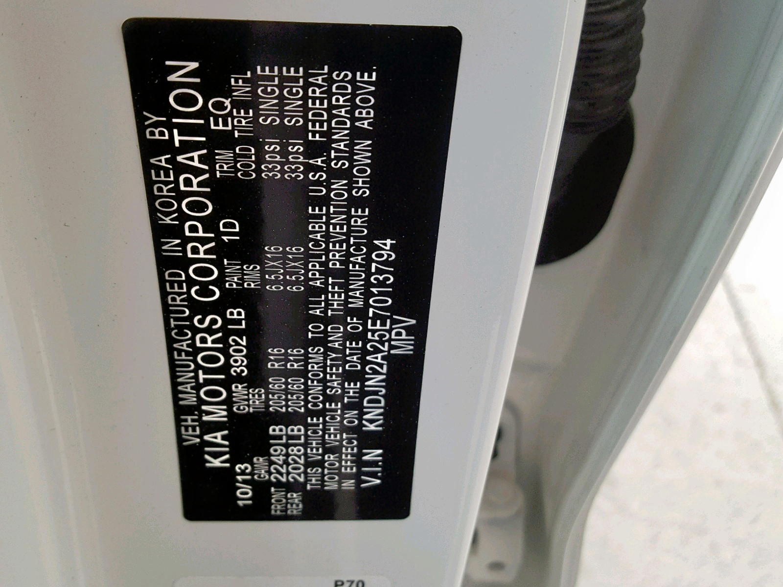Photo 10 from auction – 2014 KIA SOUL with VIN KNDJN2A25E7013794