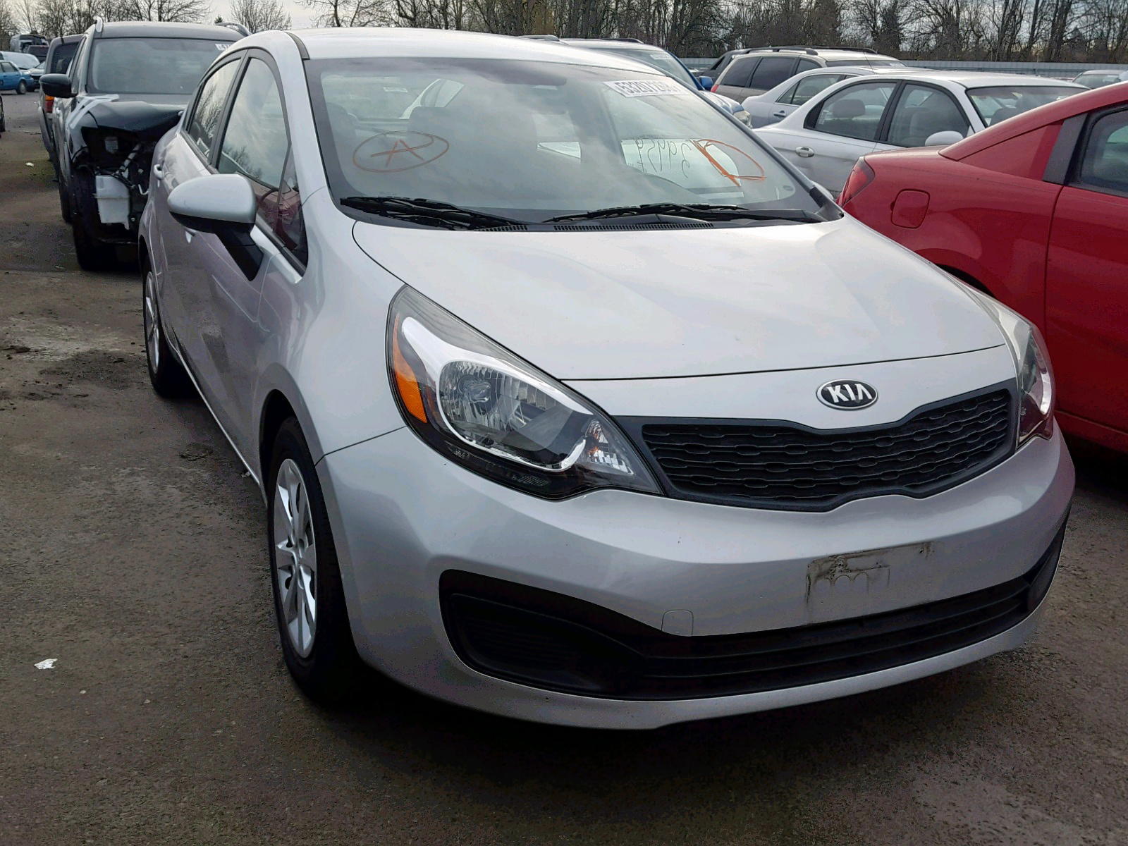 KIA RIO LX 2013 with VIN KNADM4A38D6172914 - Photo from auction
