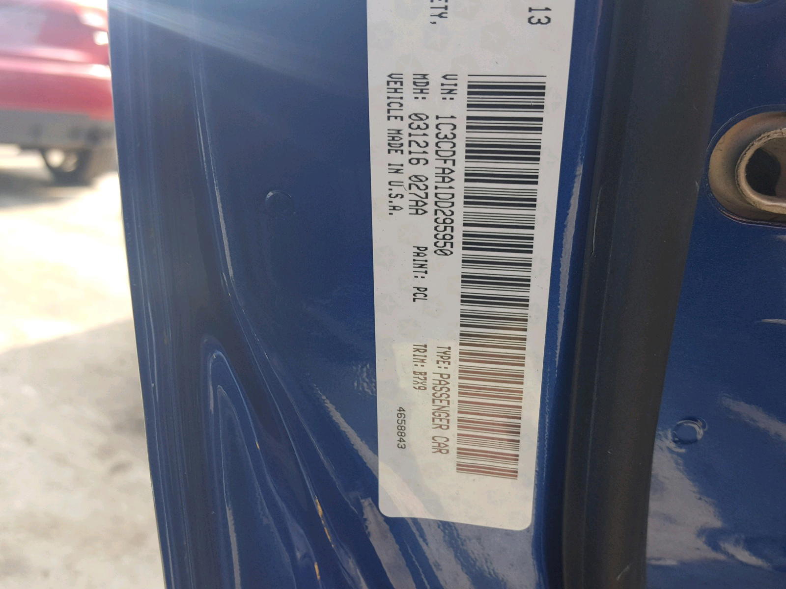 Photo 10 from auction – 2013 DODGE DART SE with VIN 1C3CDFAA1DD295950