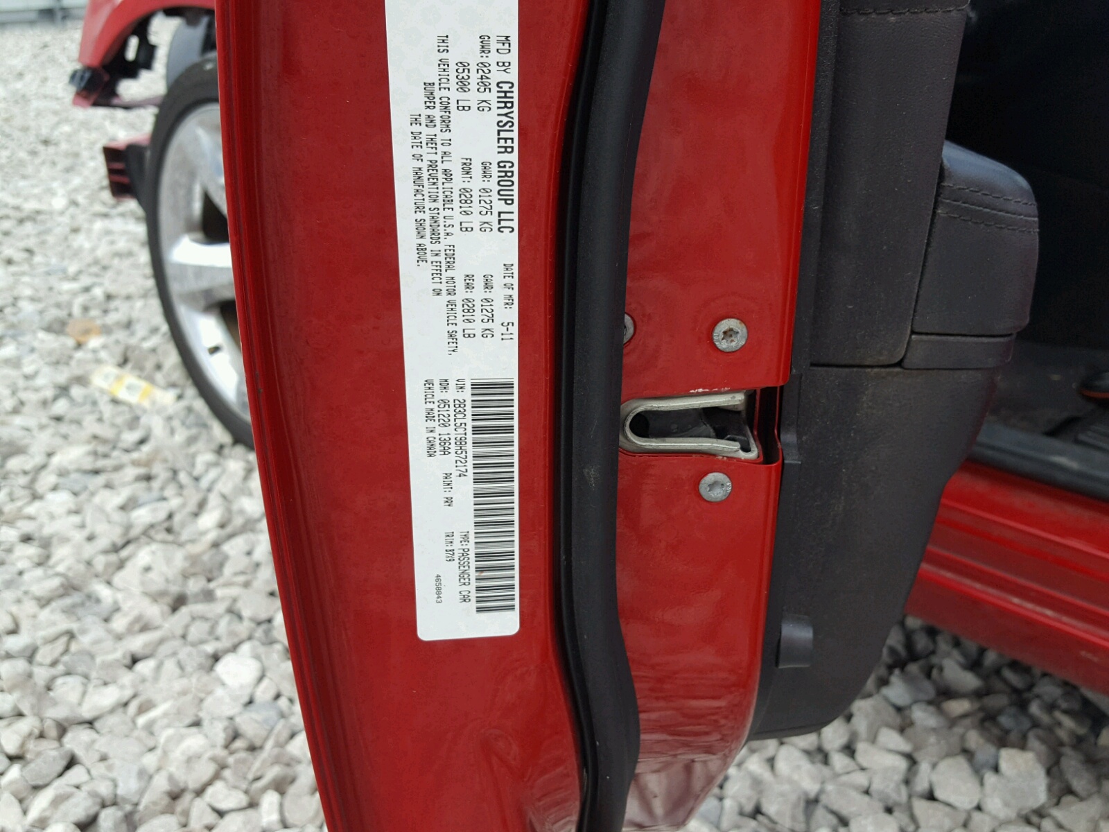 Photo 10 from auction – 2011 DODGE CHARGER R/ with VIN 2B3CL5CT9BH572174