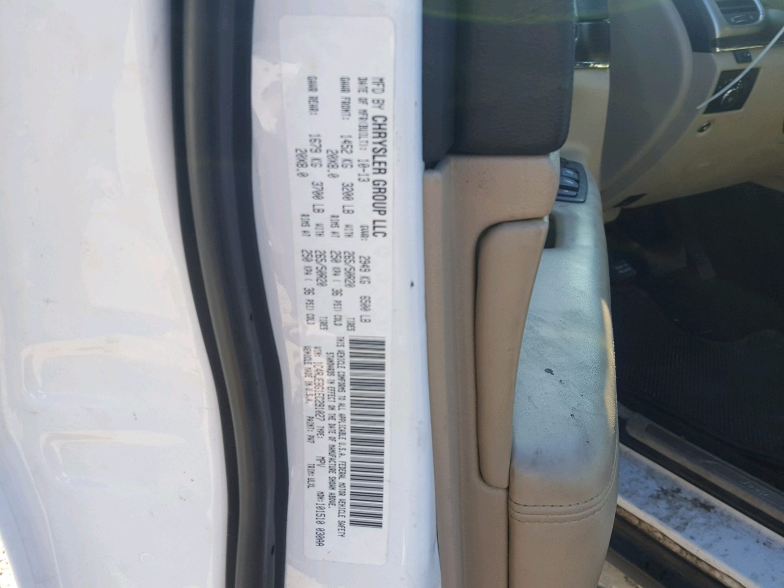 Photo 10 from auction – 2014 JEEP GRAND CHER with VIN 1C4RJEBG1EC291027