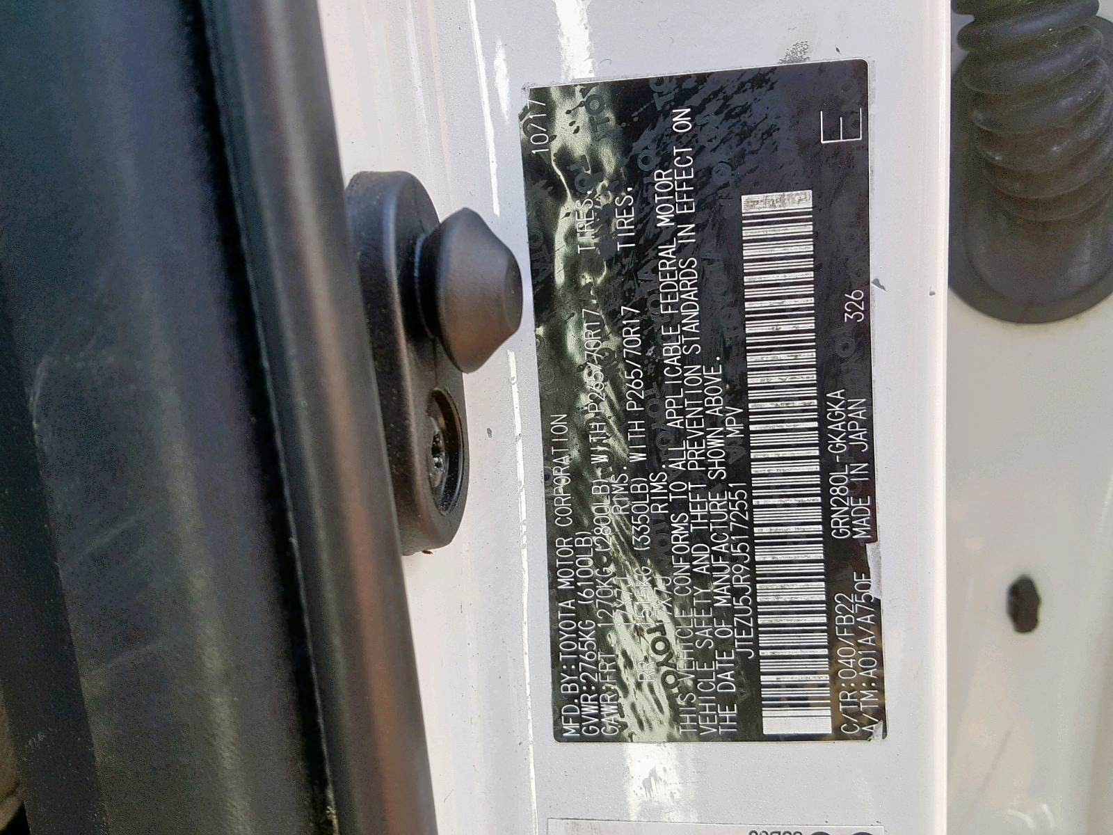 Zdjęcie 10 z aukcji – 2015 TOYOTA 4RUNNER SR z VIN JTEZU5JR9J5172551