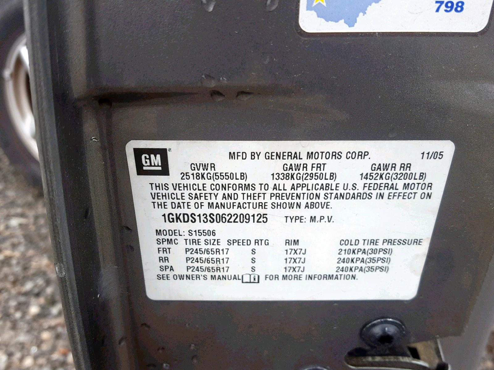 Photo 10 from auction – 2006 GMC ENVOY with VIN 1GKDS13S062209125
