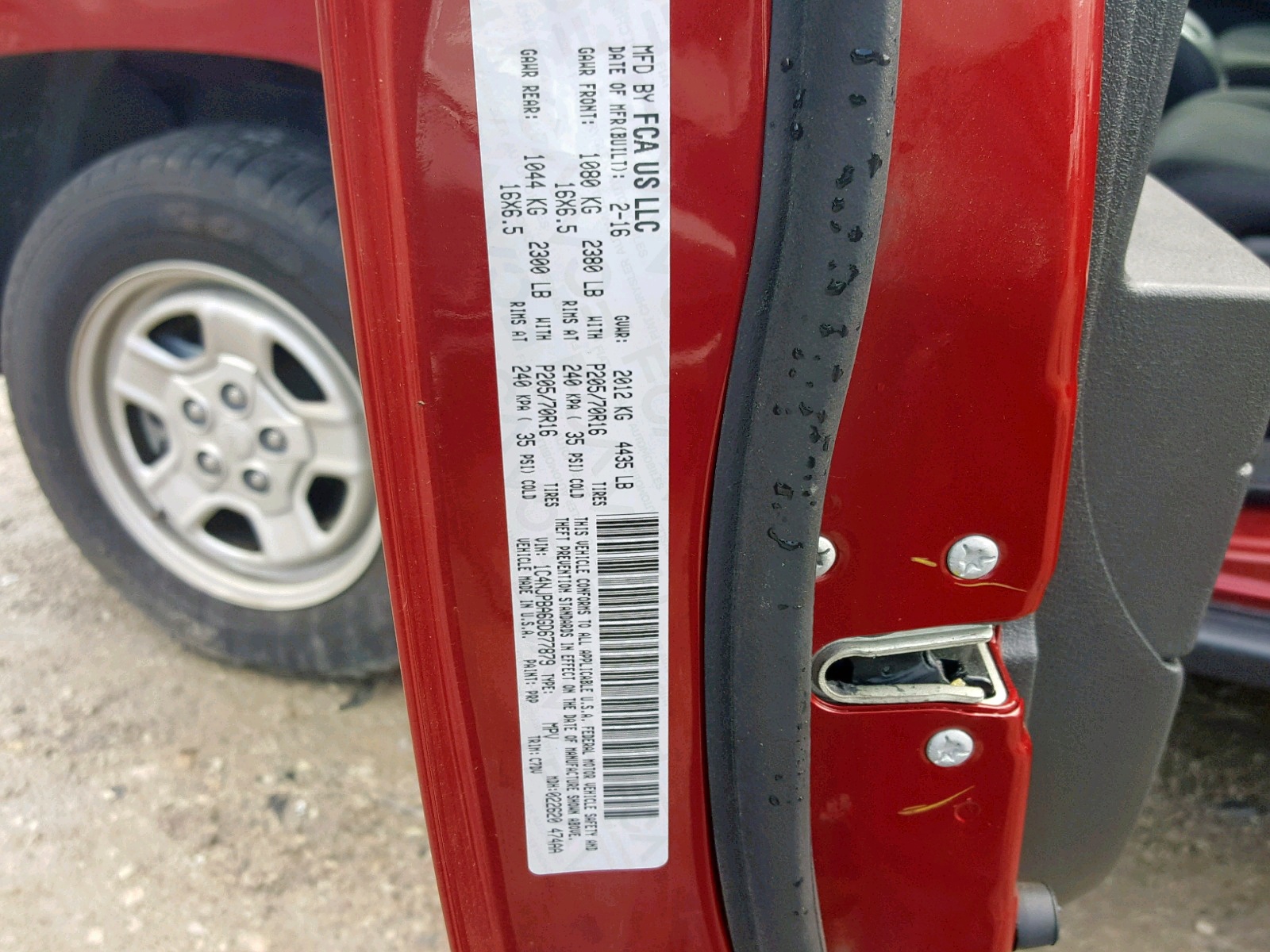 Photo 10 from auction – 2016 JEEP PATRIOT SP with VIN 1C4NJPBA6GD677879