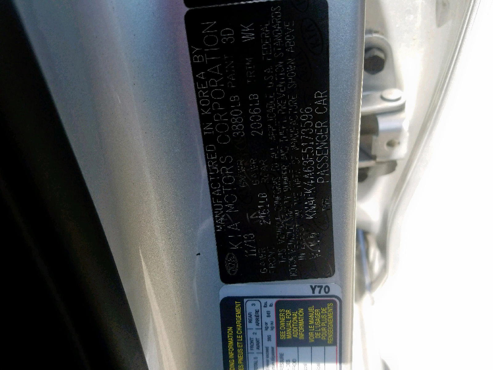 Photo 10 from auction – 2014 KIA FORTE LX with VIN KNAFK4A63E5173596