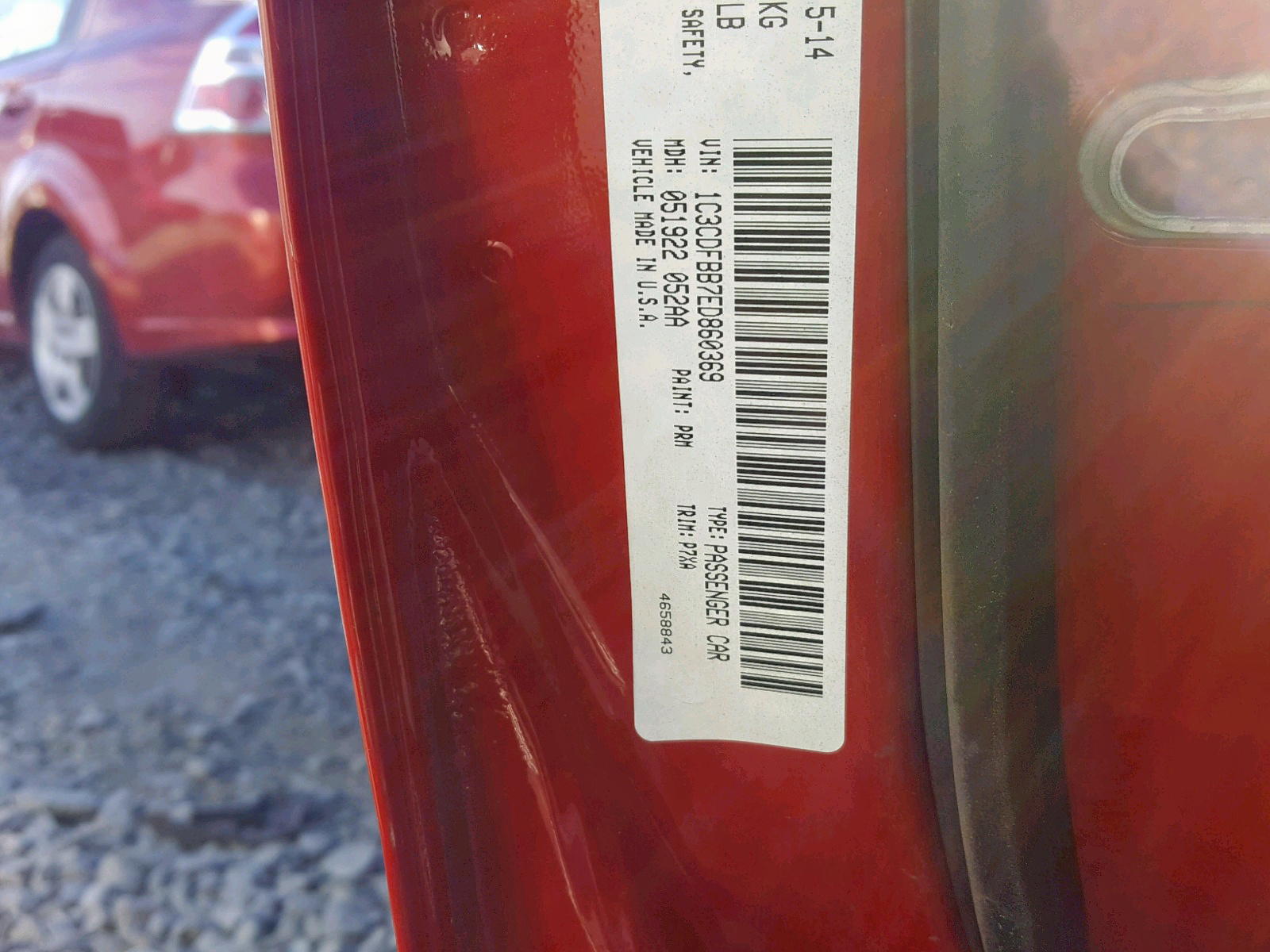 Photo 10 from auction – 2014 DODGE DART SXT with VIN 1C3CDFBB7ED860369