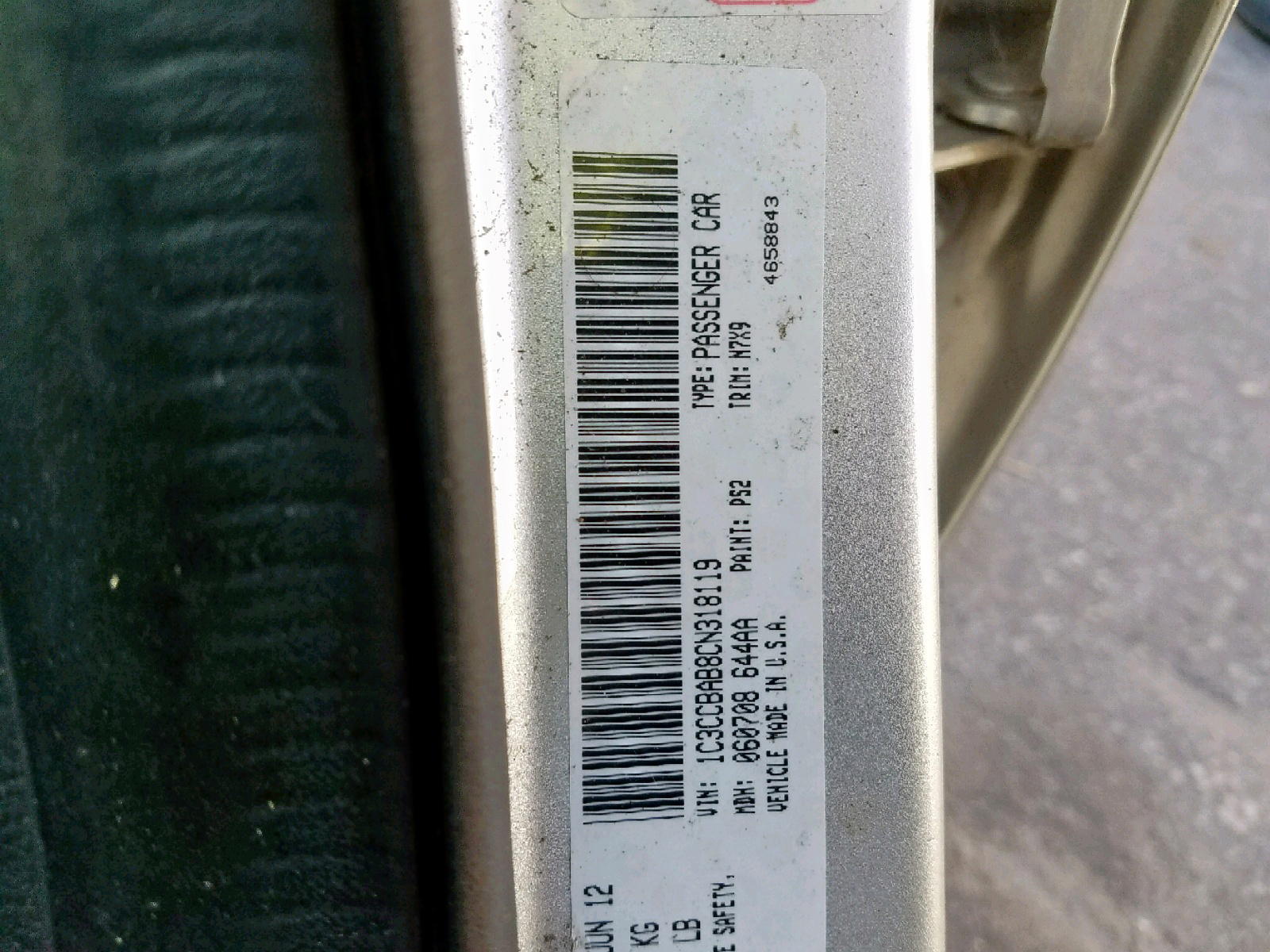 Photo 10 from auction – 2012 CHRYSLER 200 LX with VIN 1C3CCBAB8CN318119
