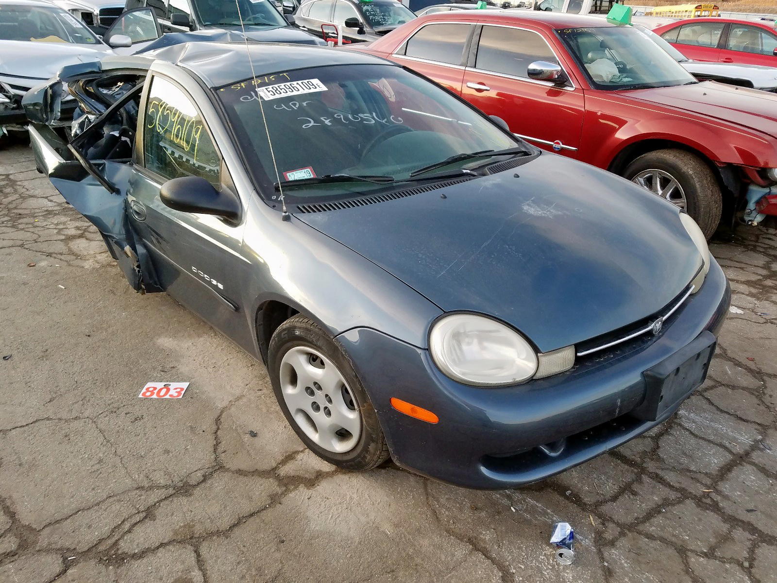 DODGE NEON 2001 with VIN 1B3ES46C31D260803 - Photo from auction
