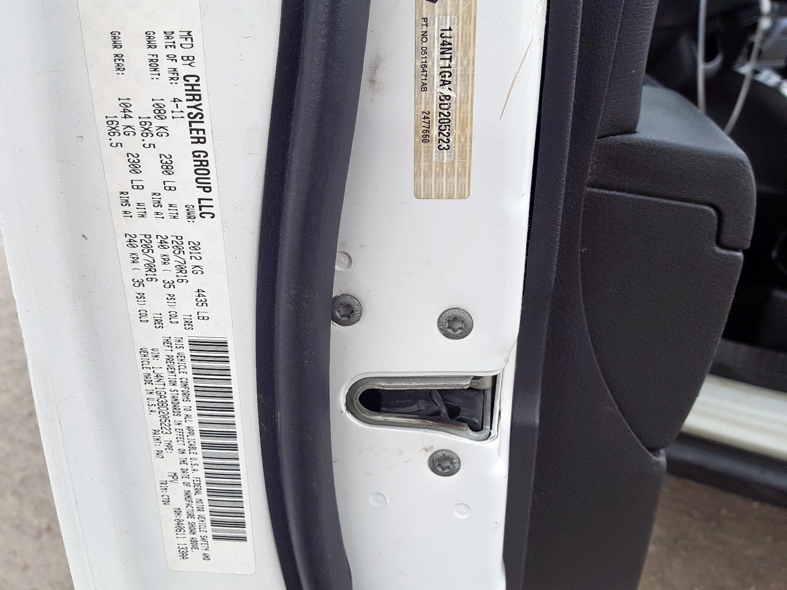 Zdjęcie 10 z aukcji – 2011 JEEP PATRIOT SP z VIN 1J4NT1GA3BD205223
