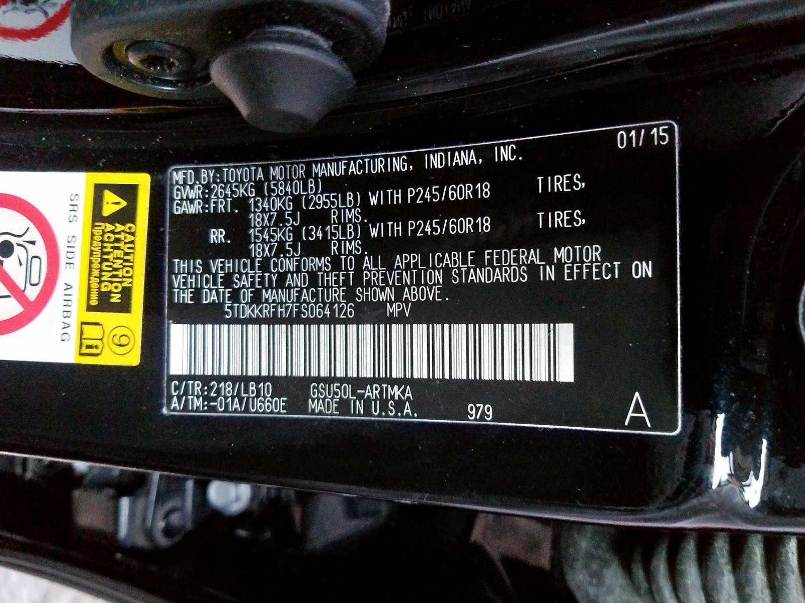 Zdjęcie 10 z aukcji – 2015 TOYOTA HIGHLANDER z VIN 5TDKKRFH7FS064126