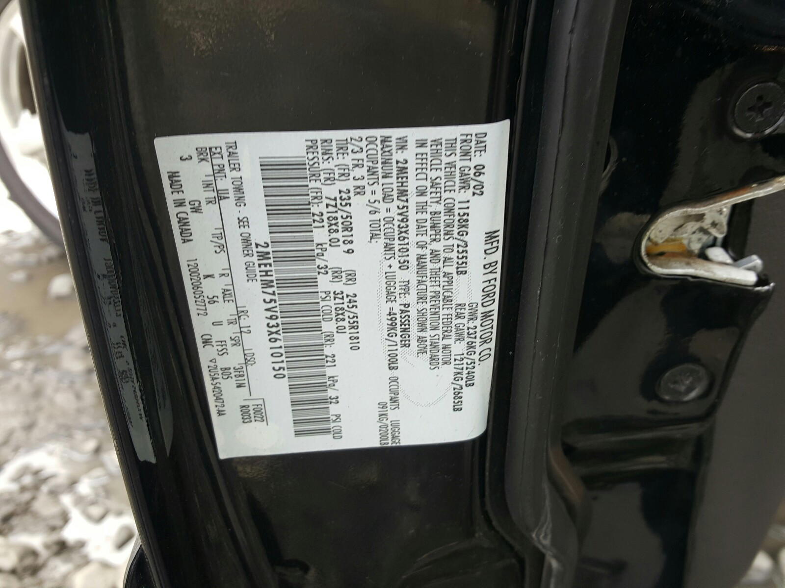Photo 10 from auction – 2003 MERCURY MARAUDER with VIN 2MEHM75V93X610150