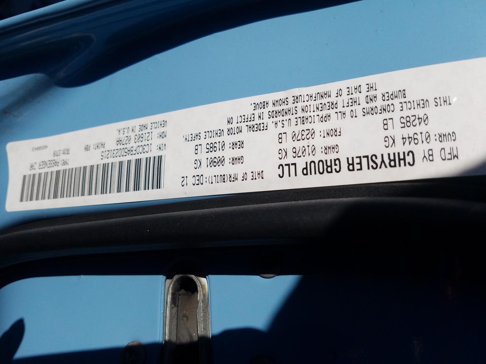 Photo 10 from auction – 2013 DODGE DART SXT with VIN 1C3CDFBA5DD231215