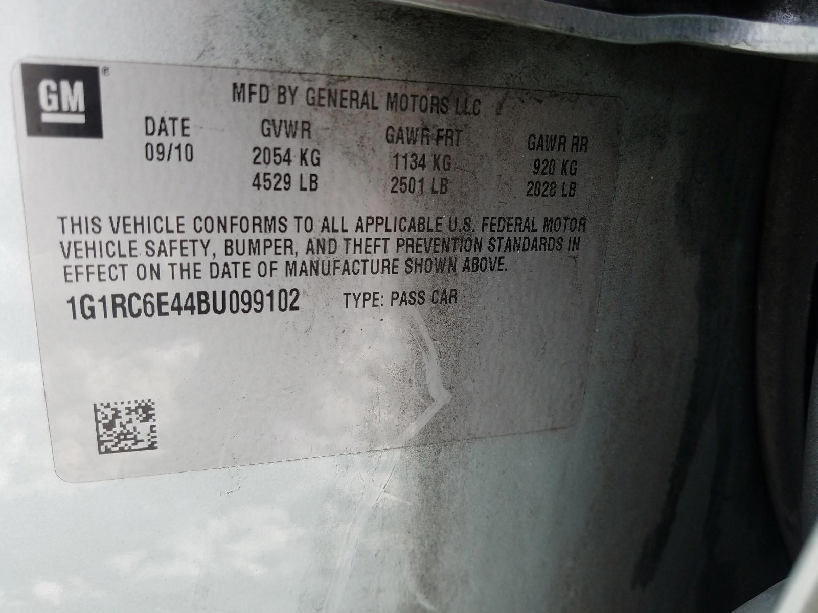 Photo 10 from auction – 2011 CHEVROLET VOLT with VIN 1G1RC6E44BU099102