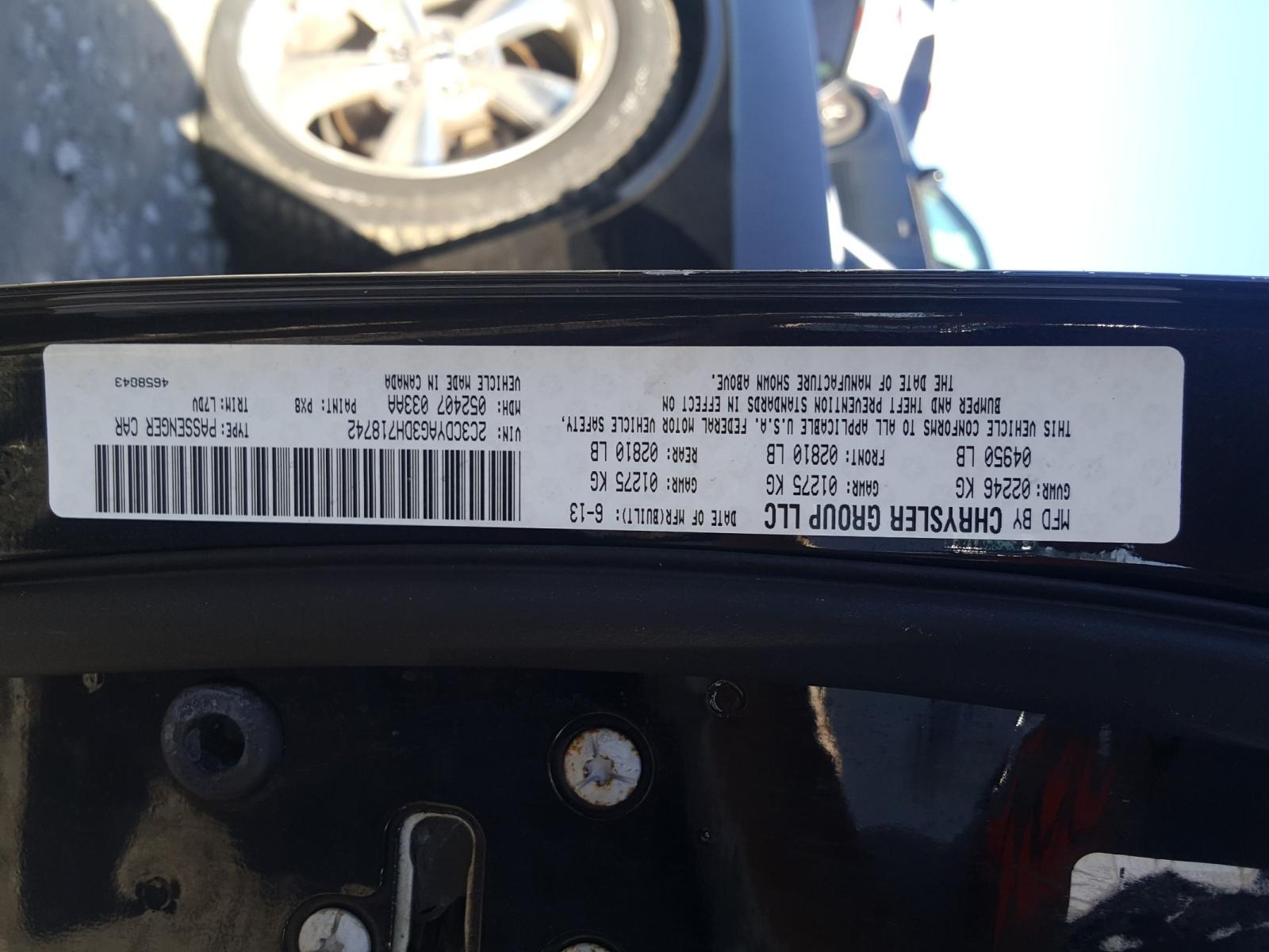 Photo 10 from auction – 2013 DODGE CHALLENGER with VIN 2C3CDYAG3DH718742