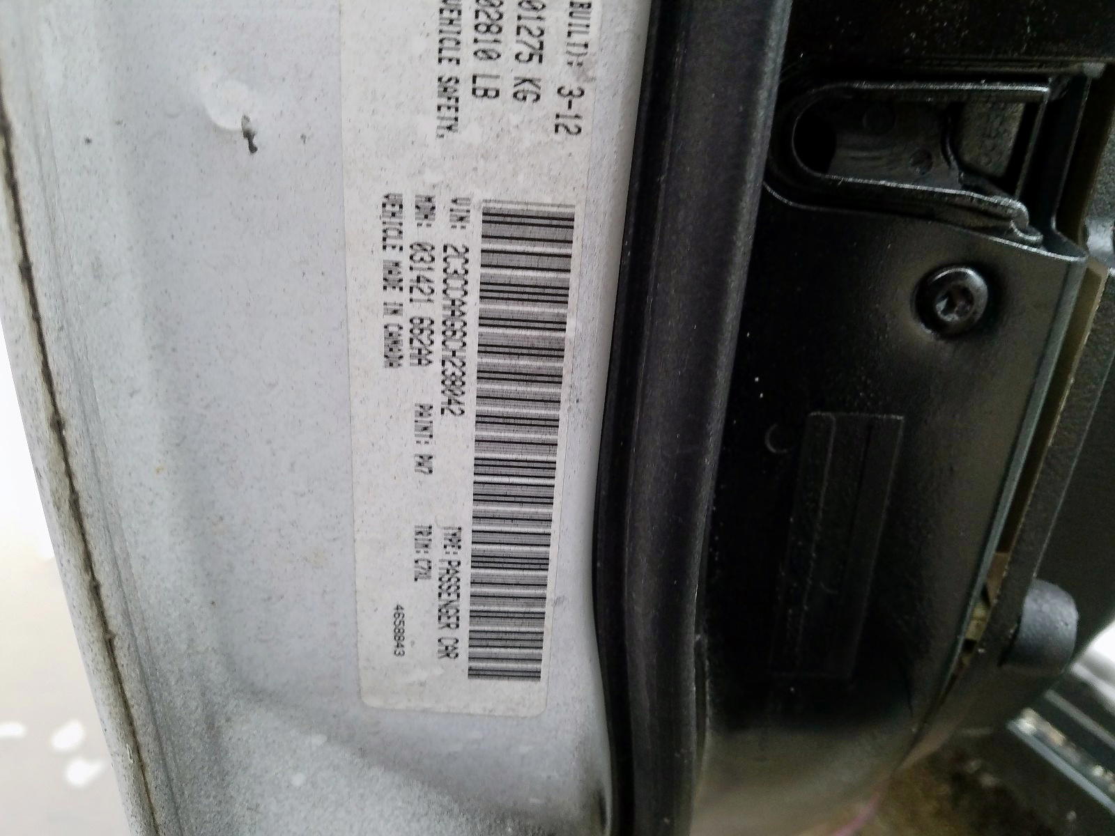 Photo 10 from auction – 2012 CHRYSLER 300 with VIN 2C3CCAAG6CH238042