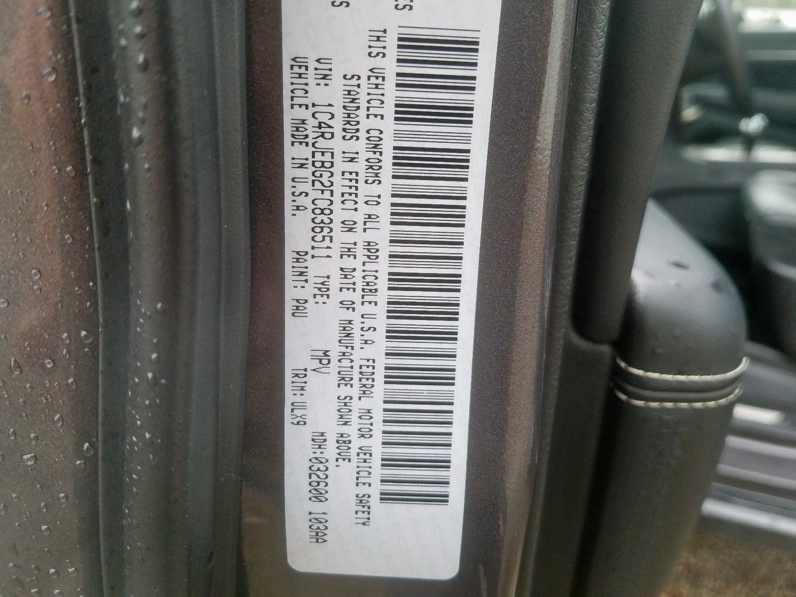 Photo 10 from auction – 2015 JEEP GRAND CHER with VIN 1C4RJEBG2FC836511