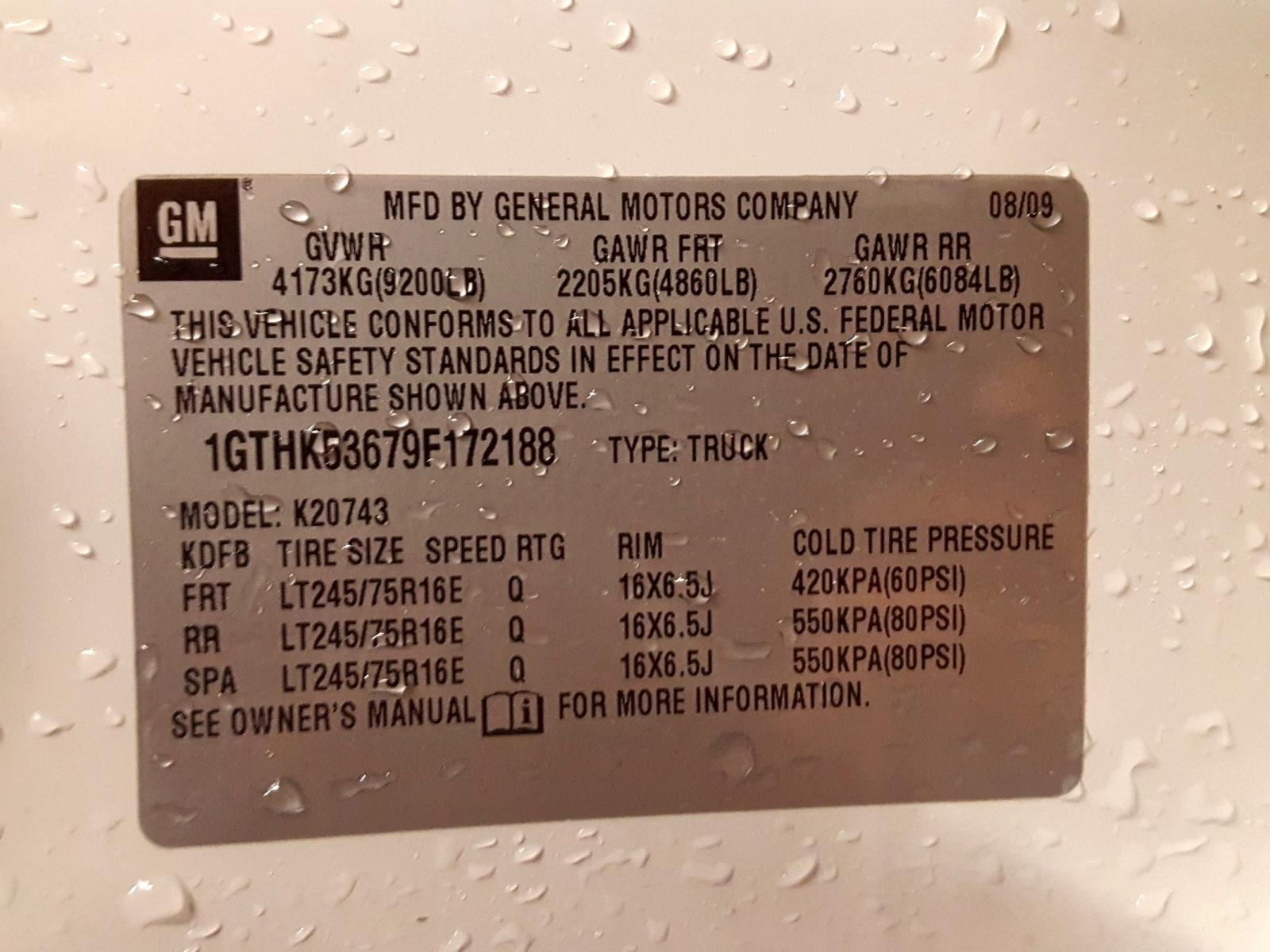 Photo 10 from auction – 2009 GMC SIERRA K25 with VIN 1GTHK53679F172188