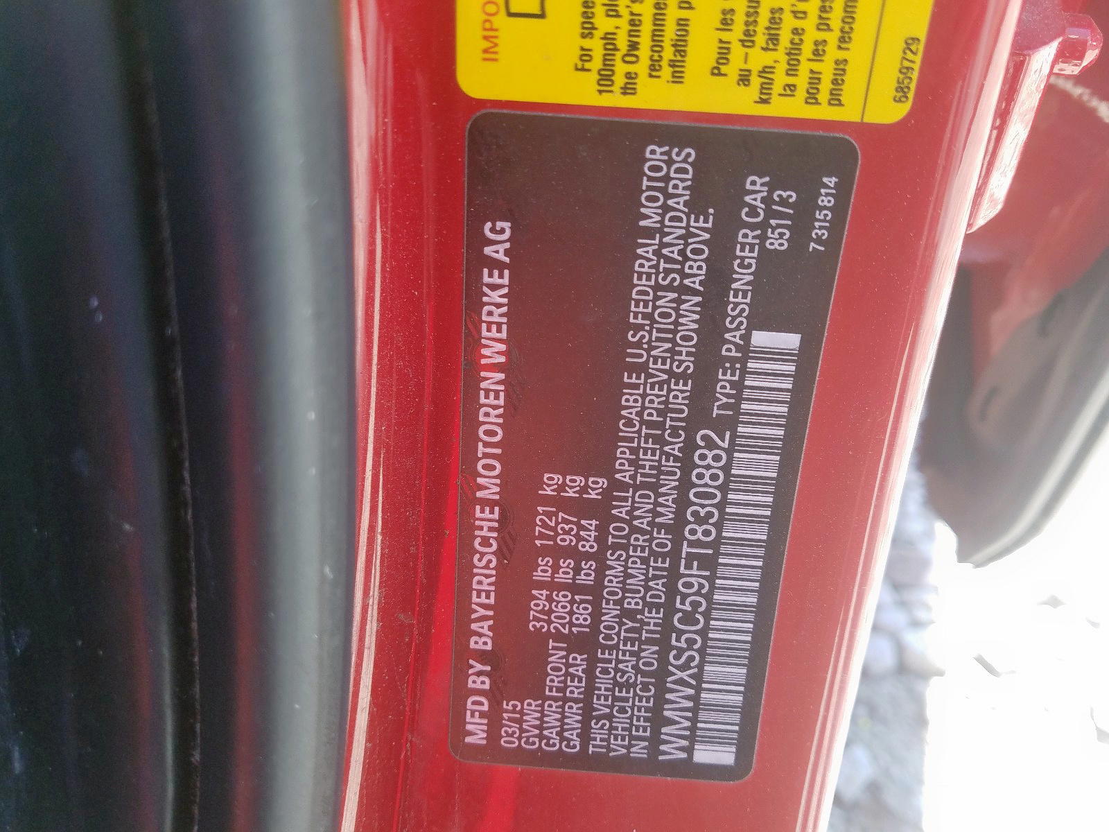Photo 10 from auction – 2015 MINI COOPER with VIN WMWXS5C59FT830882