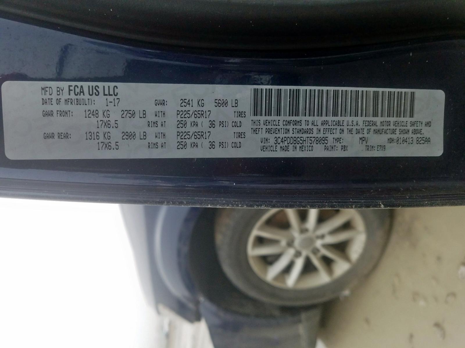 Photo 20 from auction – 2017 DODGE JOURNEY SX with VIN 3C4PDDBG5HT578095