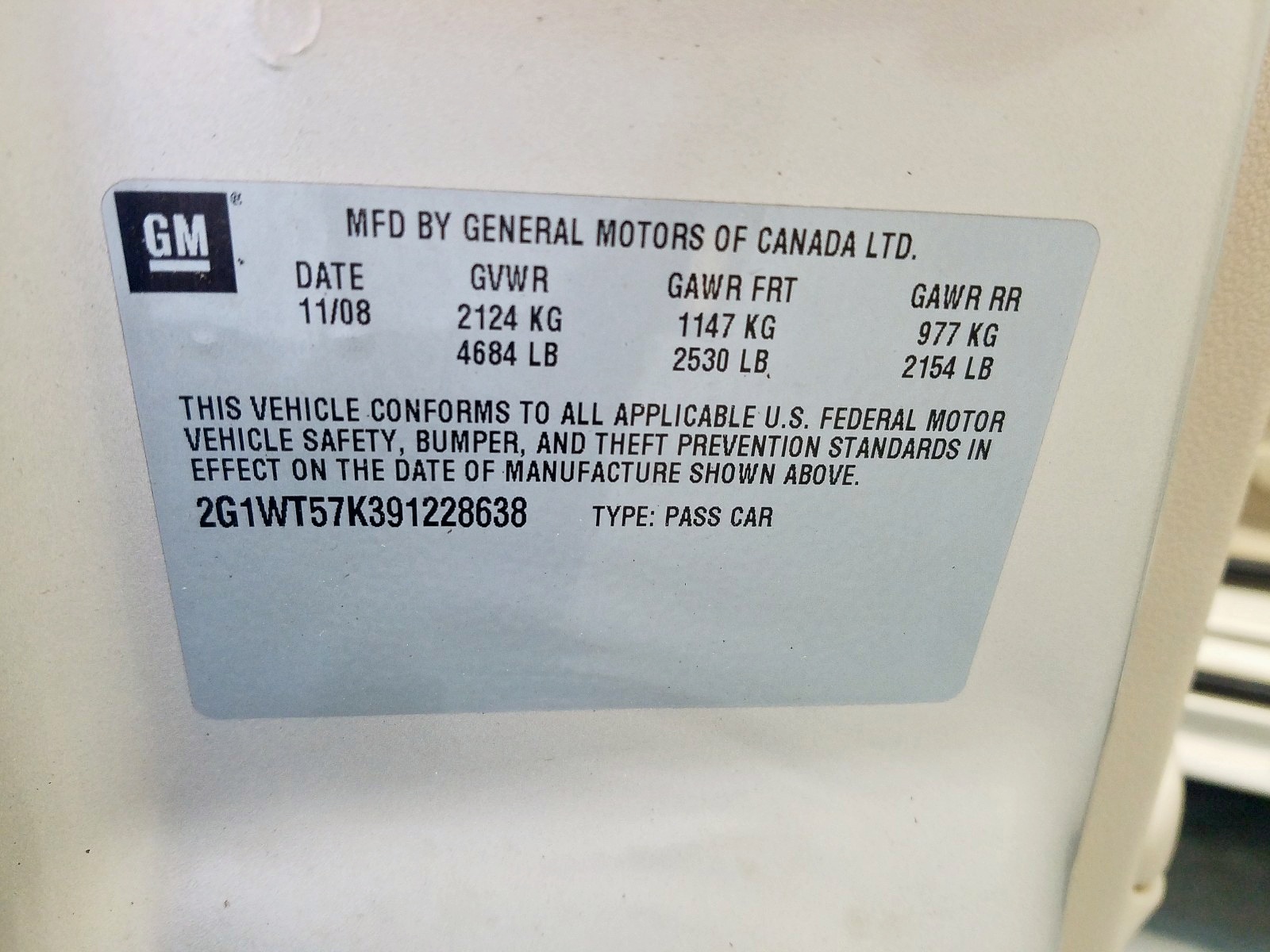 Photo 10 from auction – 2009 CHEVROLET IMPALA 1LT with VIN 2G1WT57K391228638