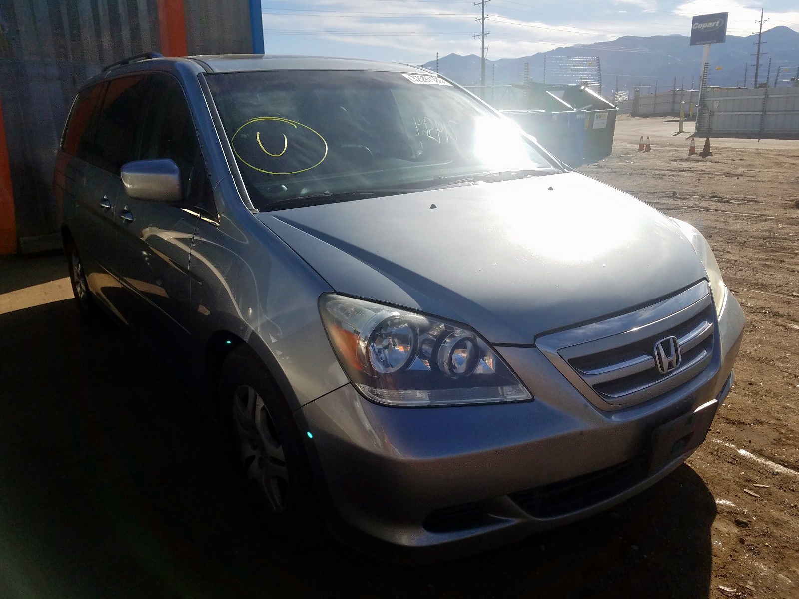 HONDA ODYSSEY EX 2007 with VIN 5FNRL38677B037549 - Photo from auction