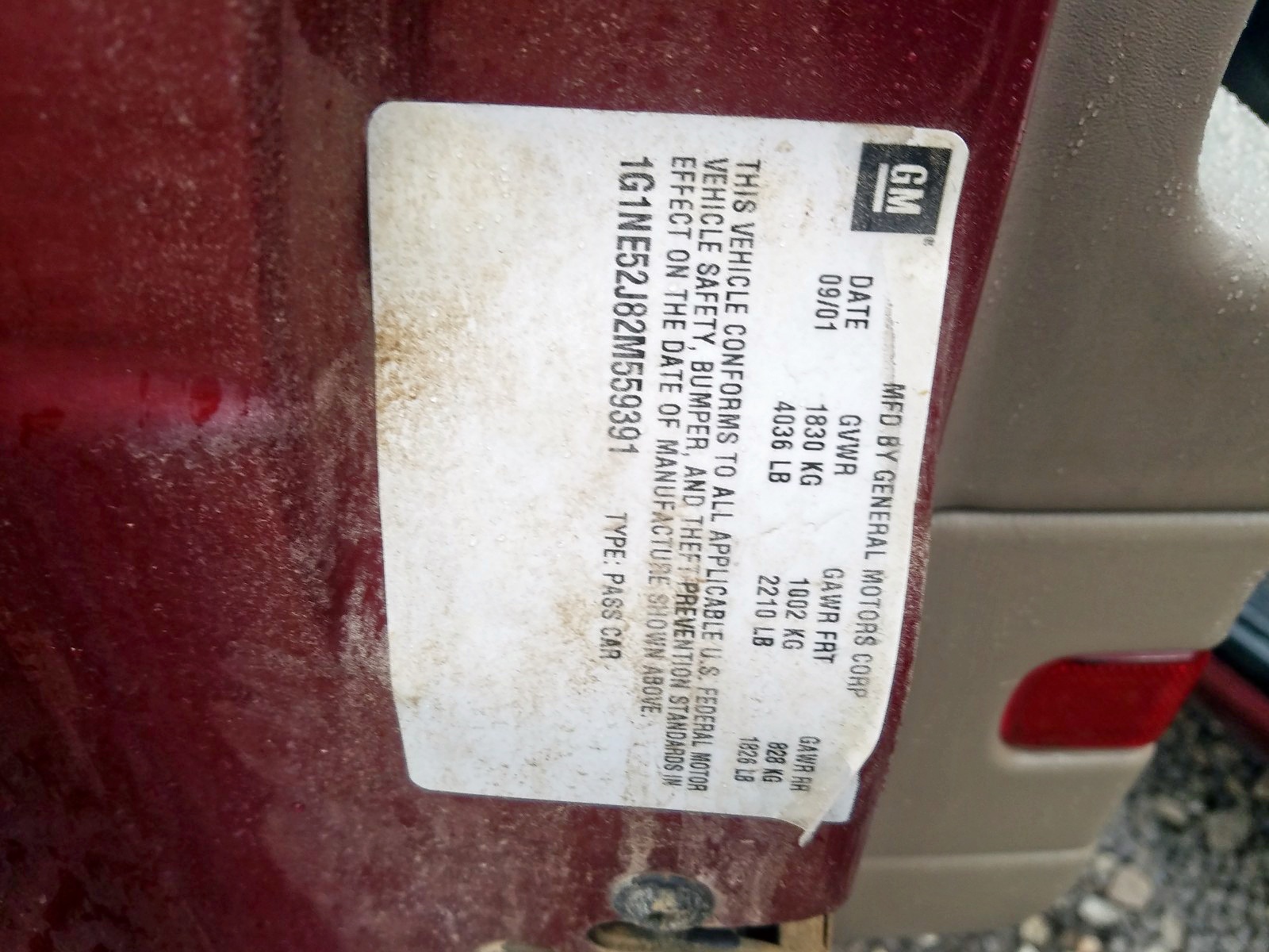 Photo 10 from auction – 2002 CHEVROLET MALIBU LS with VIN 1G1NE52J82M559391