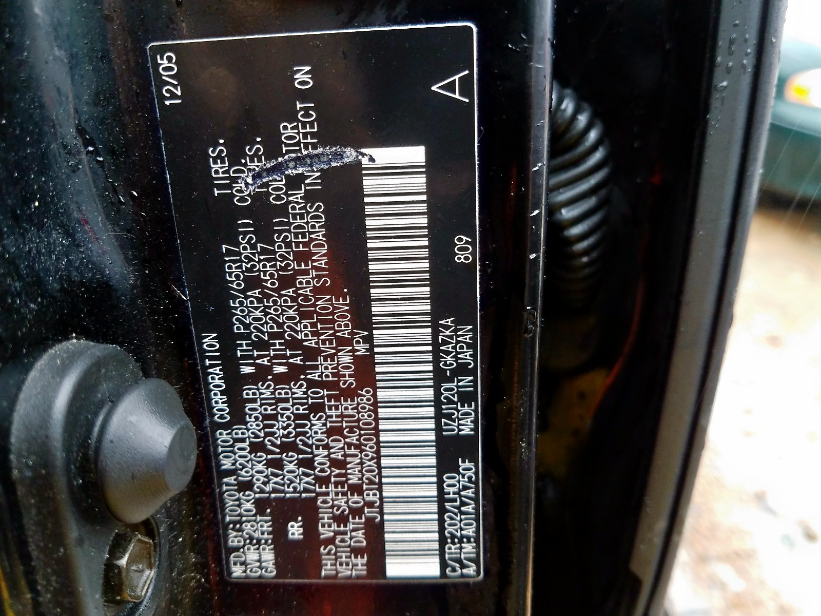 Photo 10 from auction – 2006 LEXUS GX 470 with VIN JTJBT20X960108986