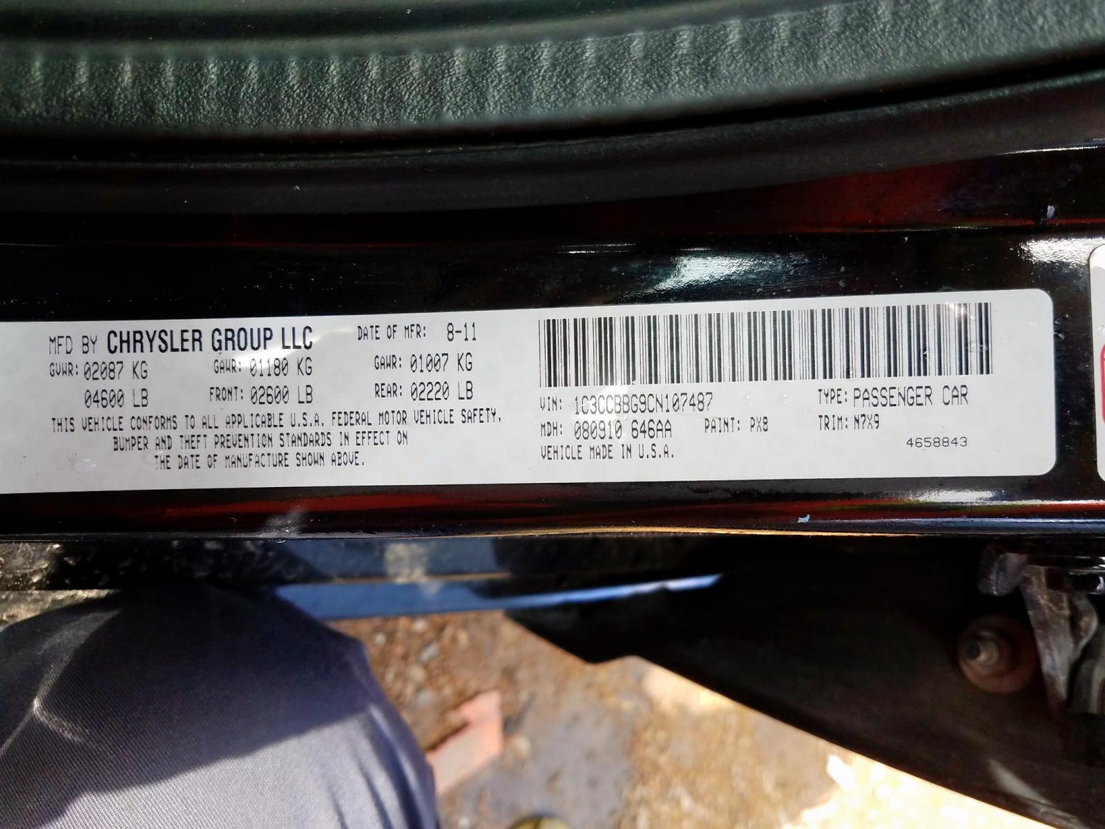 Photo 10 from auction – 2012 CHRYSLER 200 TOURIN with VIN 1C3CCBBG9CN107487