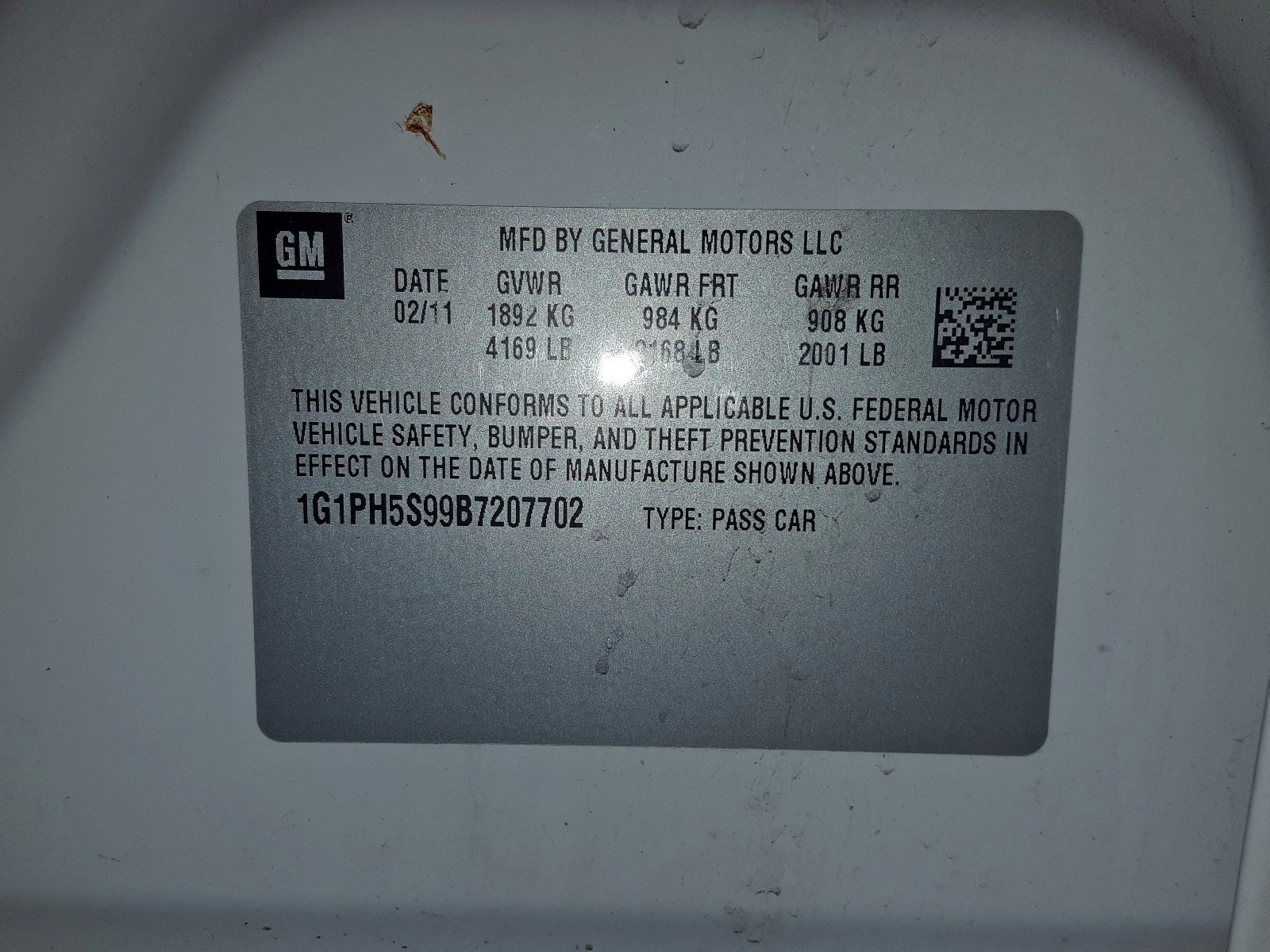 Photo 10 from auction – 2011 CHEVROLET CRUZE LTZ with VIN 1G1PH5S99B7207702