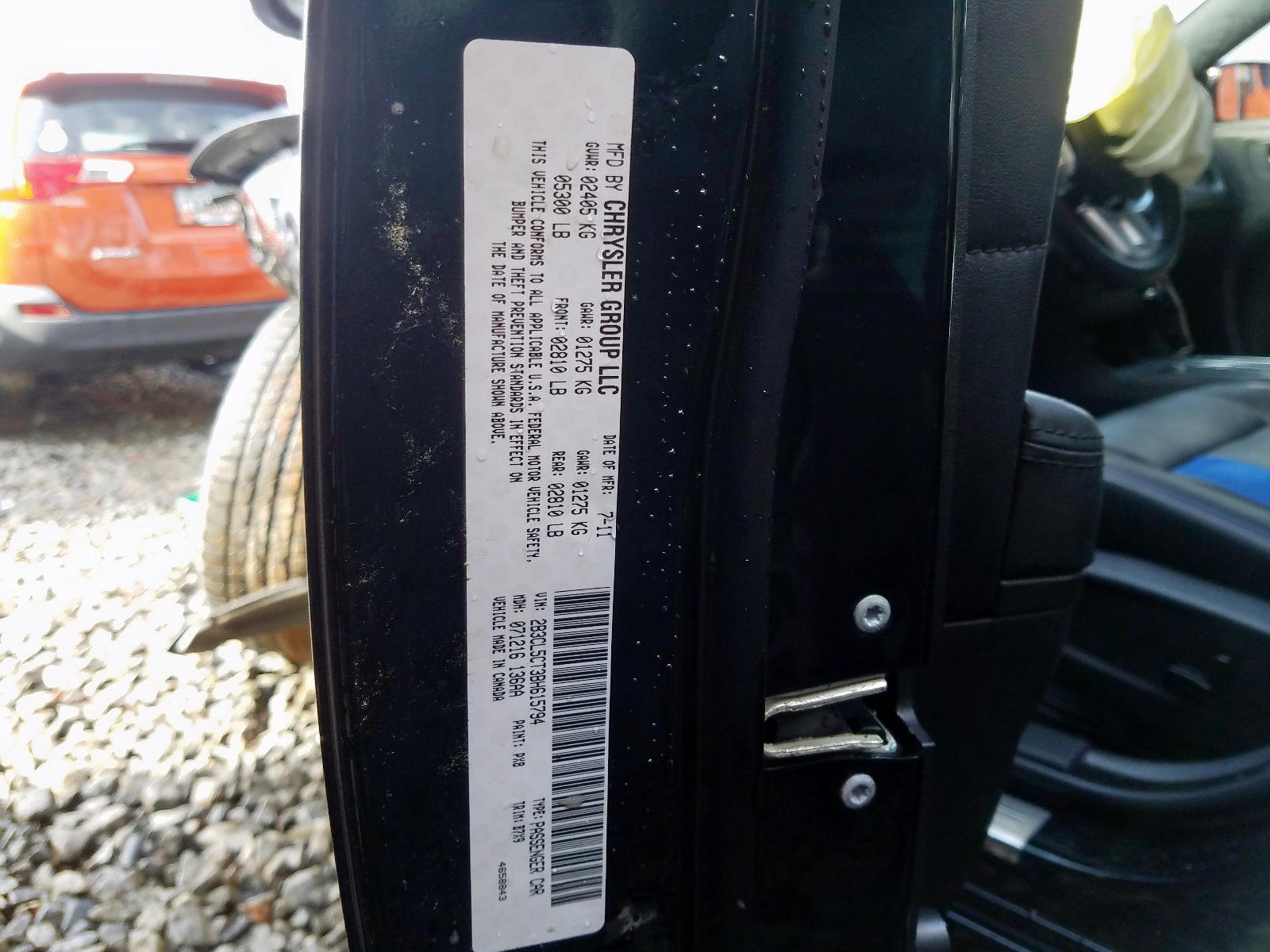 Photo 10 from auction – 2011 DODGE CHARGER R/ with VIN 2B3CL5CT3BH615794