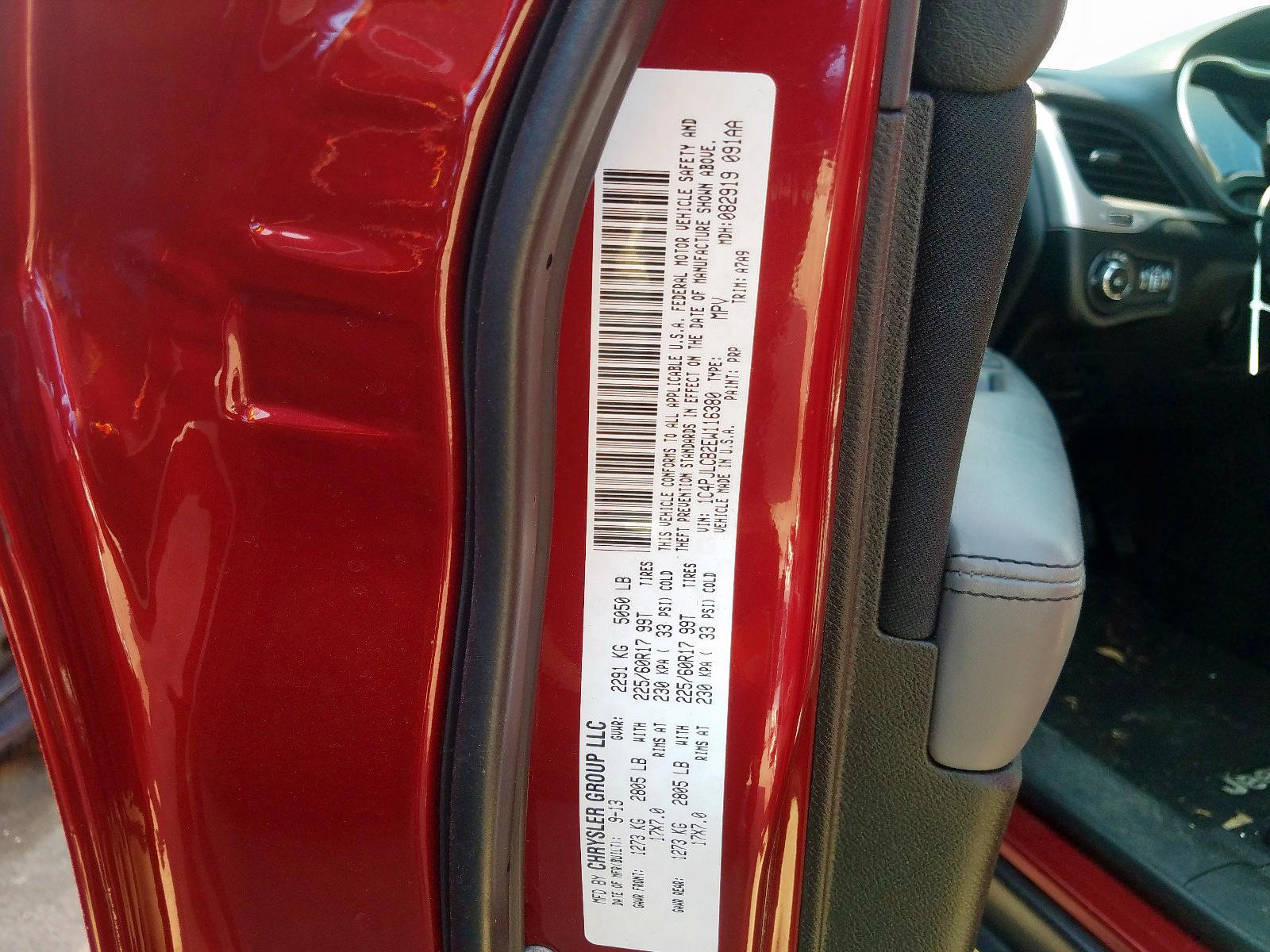 Photo 10 from auction – 2014 JEEP CHEROKEE L with VIN 1C4PJLCB2EW116380