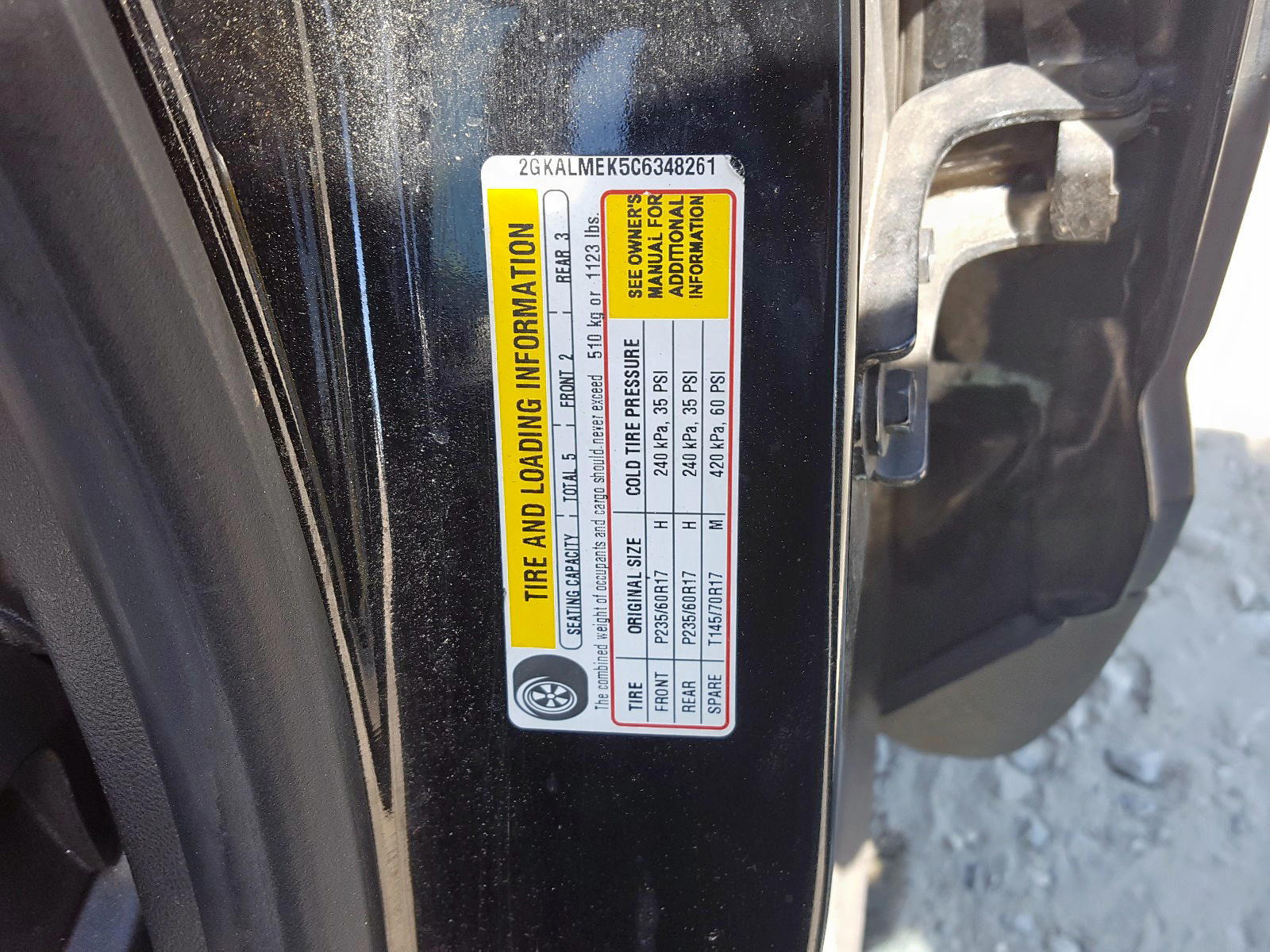 Photo 10 from auction – 2012 GMC TERRAIN SL with VIN 2GKALMEK5C6348261