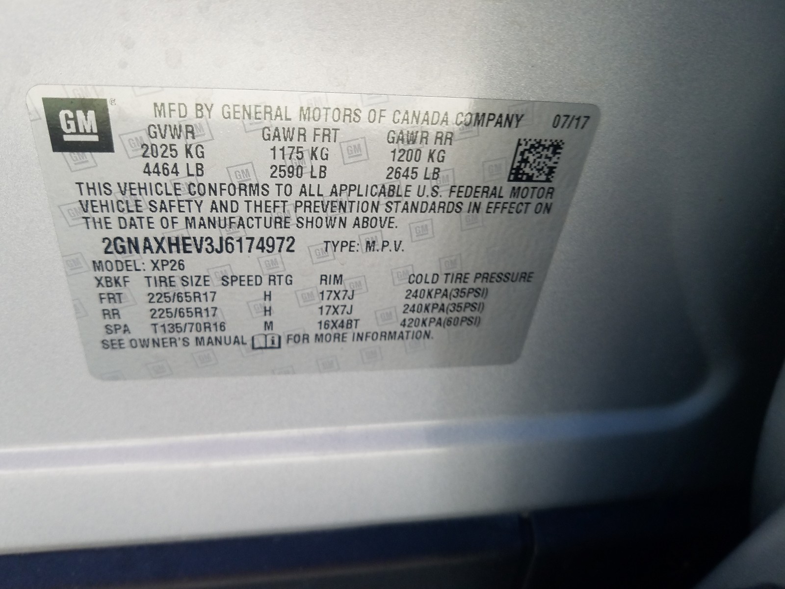 Photo 10 from auction – 2018 CHEVROLET EQUINOX LS with VIN 2GNAXHEV3J6174972