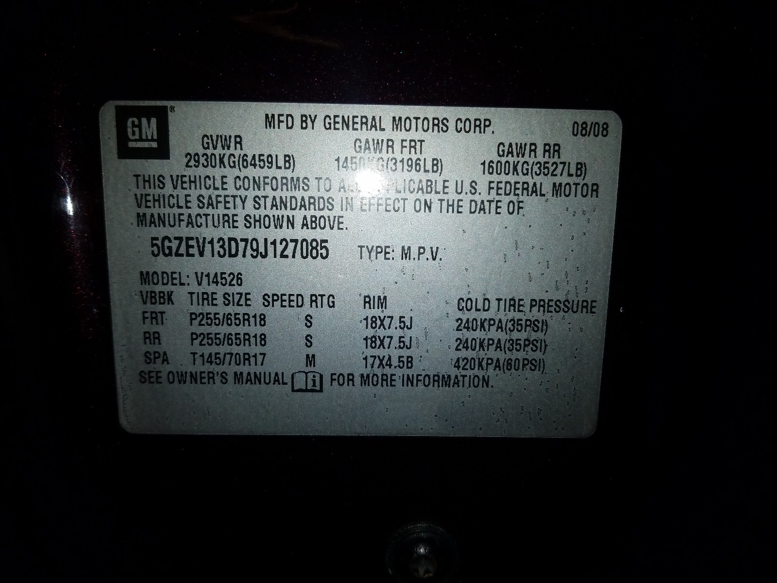 Photo 10 from auction – 2009 SATURN OUTLOOK XE with VIN 5GZEV13D79J127085