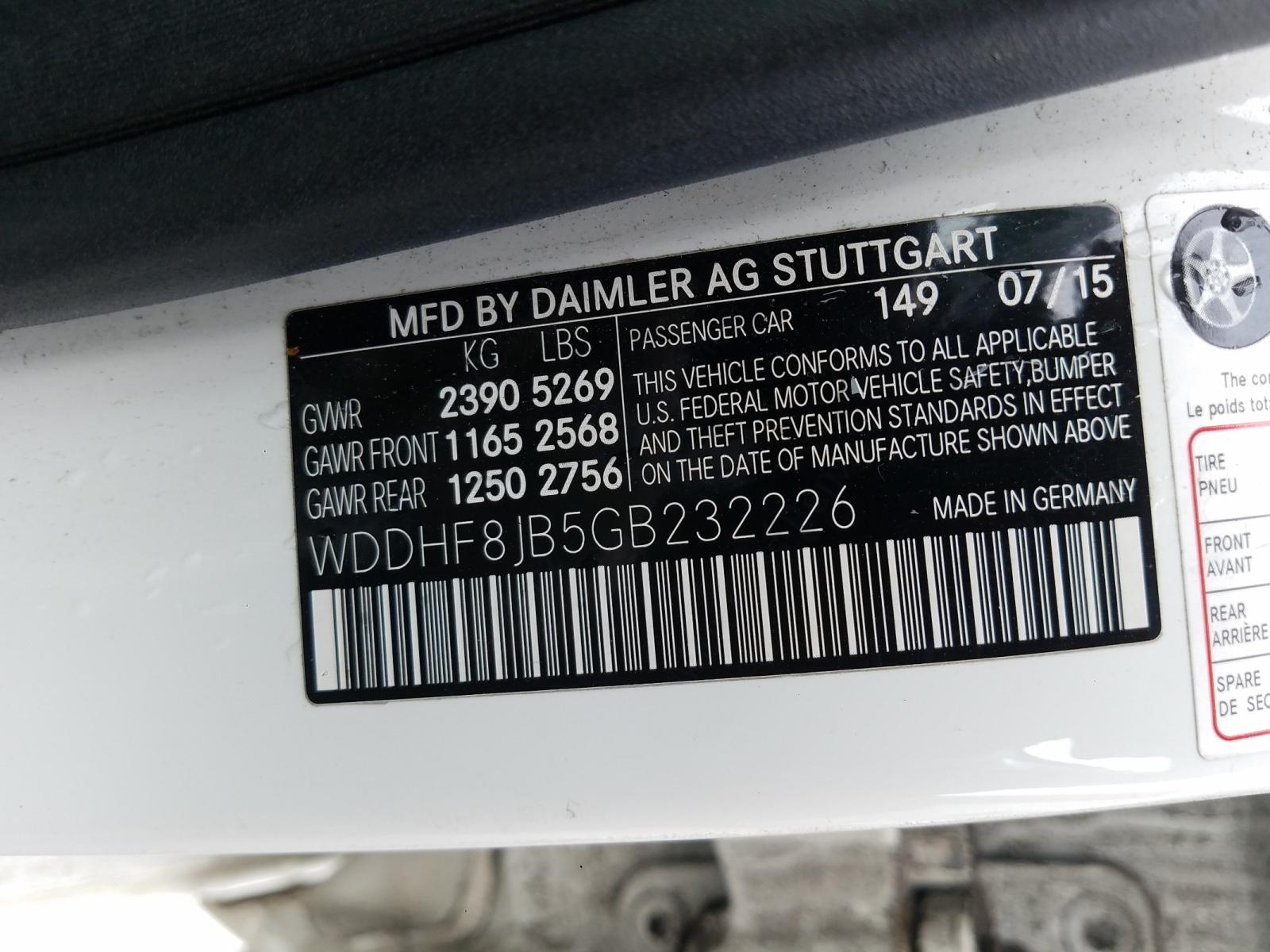 Photo 10 from auction – 2016 MERCEDES-BENZ E350 4MAT with VIN WDDHF8JB5GB232226