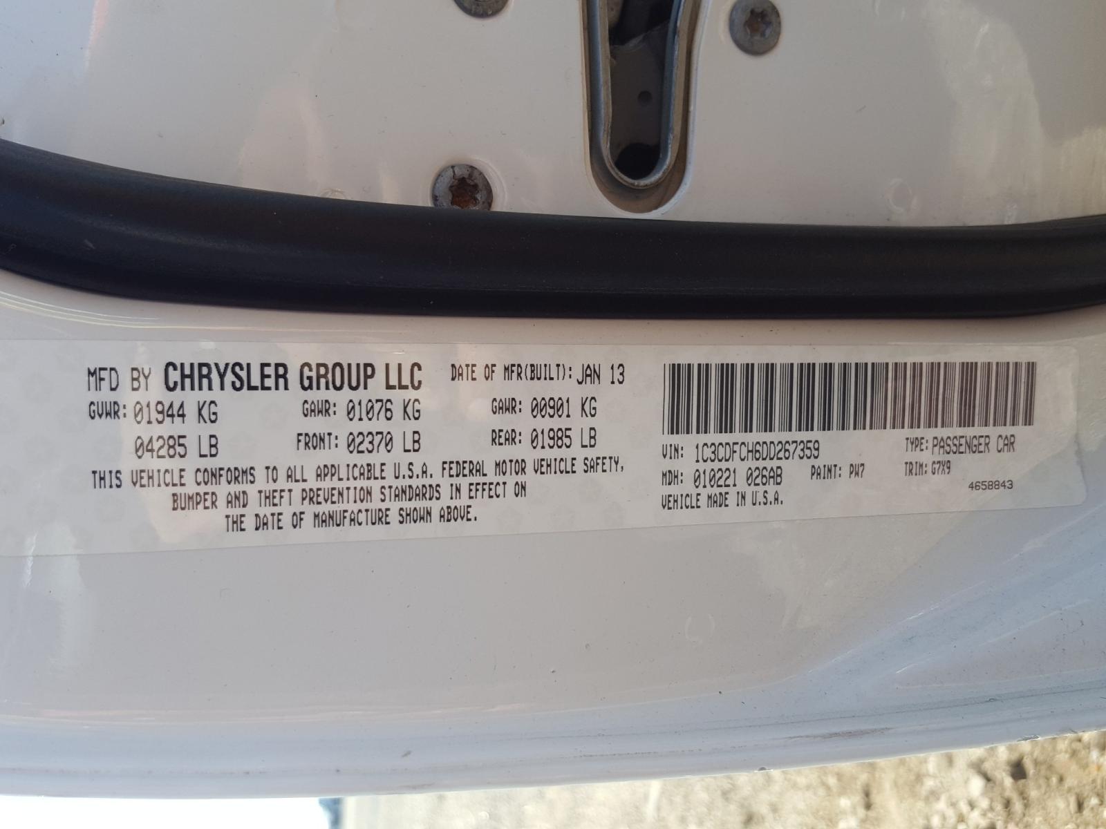 Photo 10 from auction – 2013 DODGE DART LIMIT with VIN 1C3CDFCH6DD267359