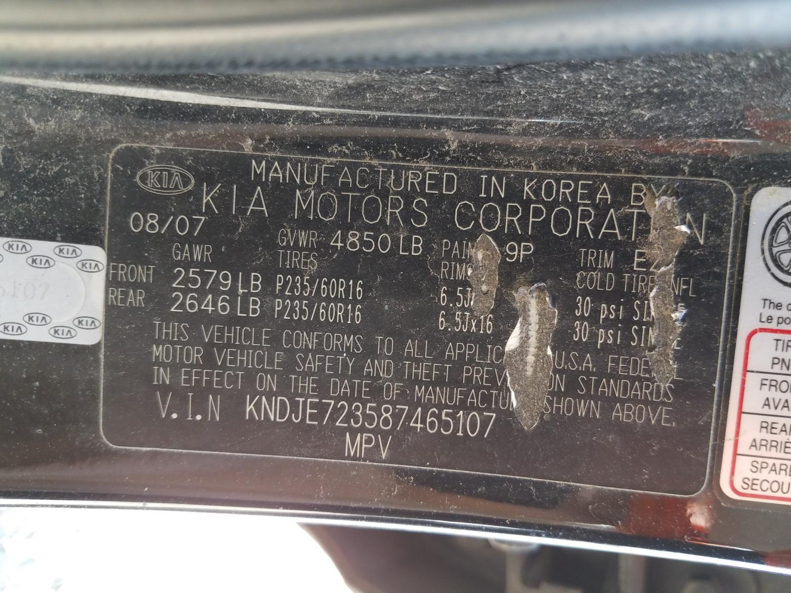 Photo 10 from auction – 2008 KIA SPORTAGE E with VIN KNDJE723587465107