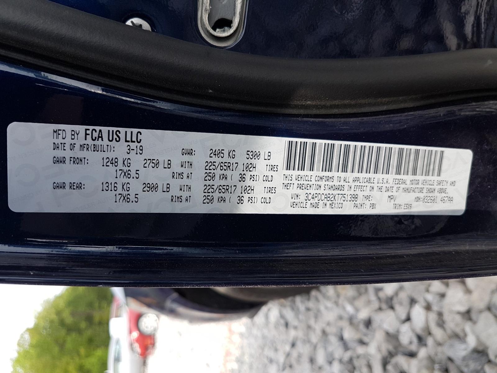 Photo 10 from auction – 2019 DODGE JOURNEY SE with VIN 3C4PDCAB2KT751398