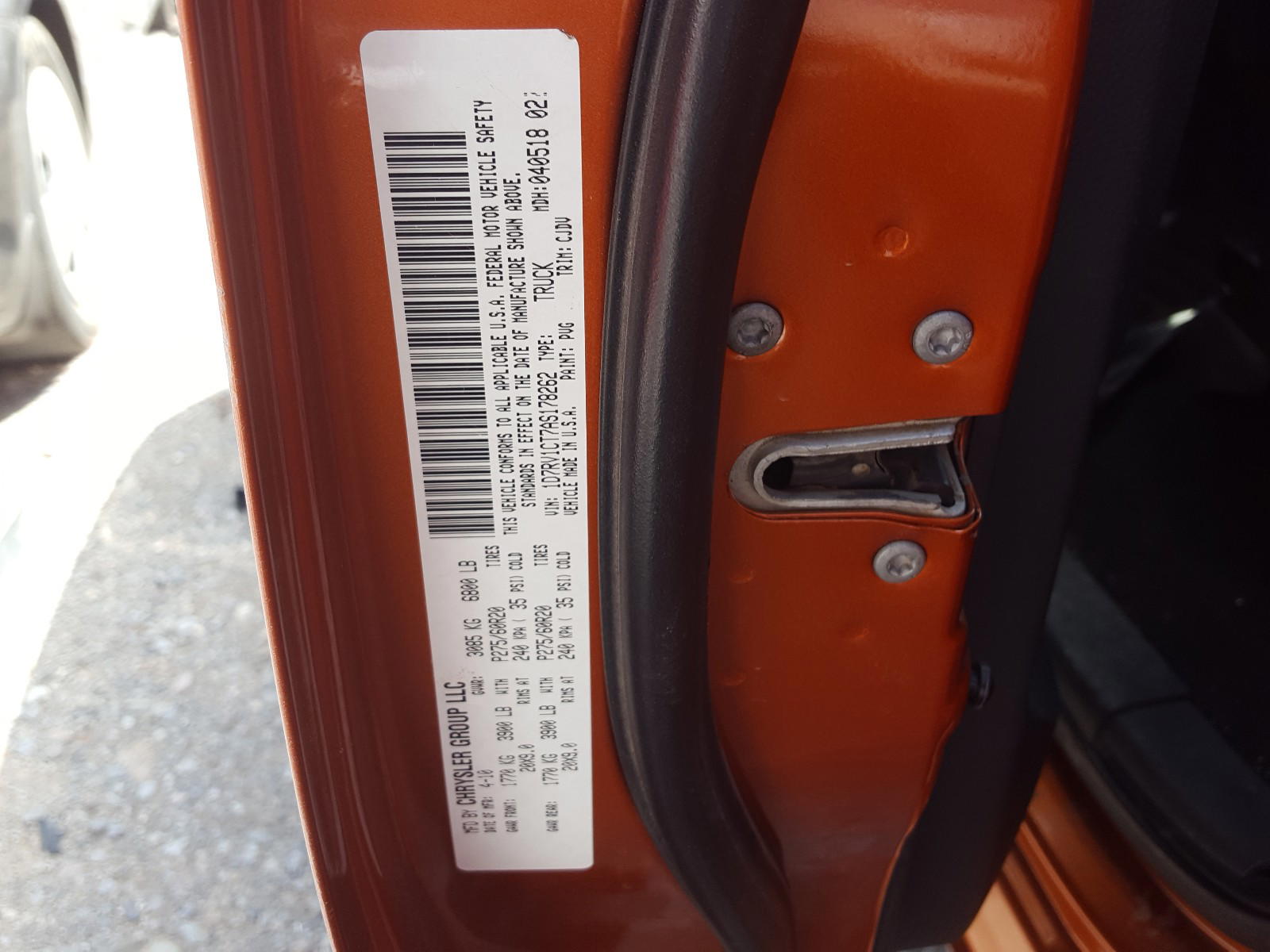 Photo 10 from auction – 2010 DODGE RAM 1500 with VIN 1D7RV1CT7AS178262
