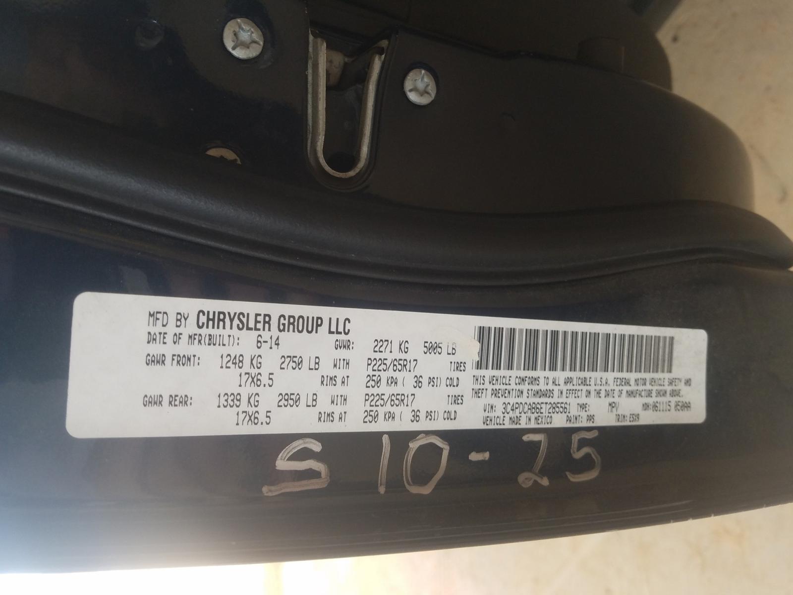 Photo 20 from auction – 2014 DODGE JOURNEY SE with VIN 3C4PDCAB6ET285561