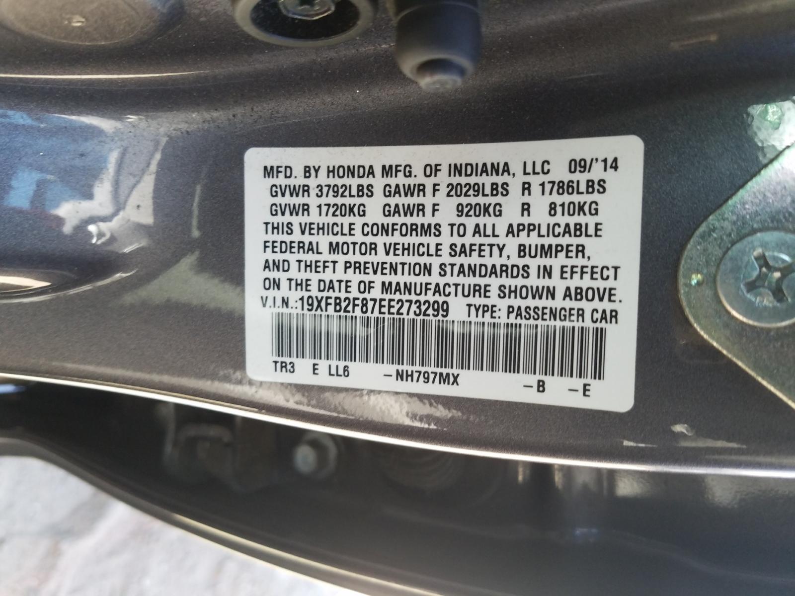 Photo 10 from auction – 2014 HONDA CIVIC EX with VIN 19XFB2F87EE273299