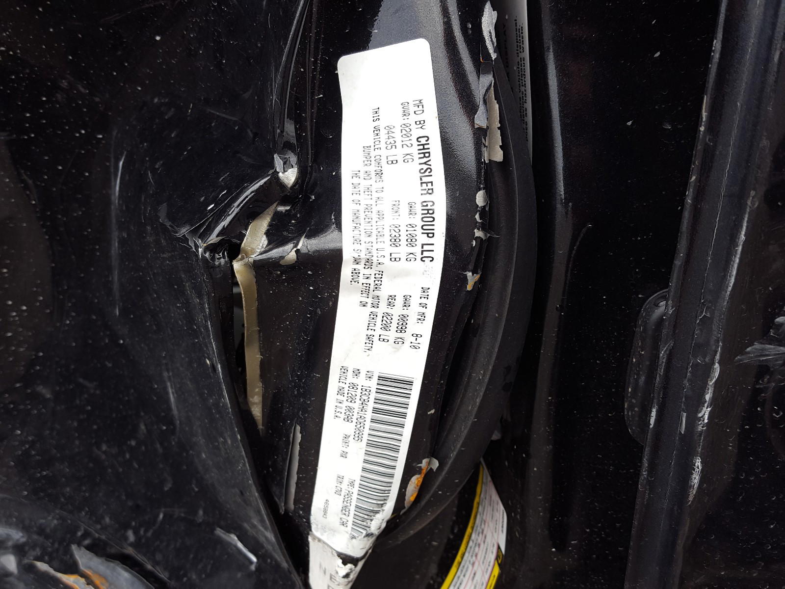 Photo 10 from auction – 2010 DODGE CALIBER SX with VIN 1B3CB4HA1AD650995
