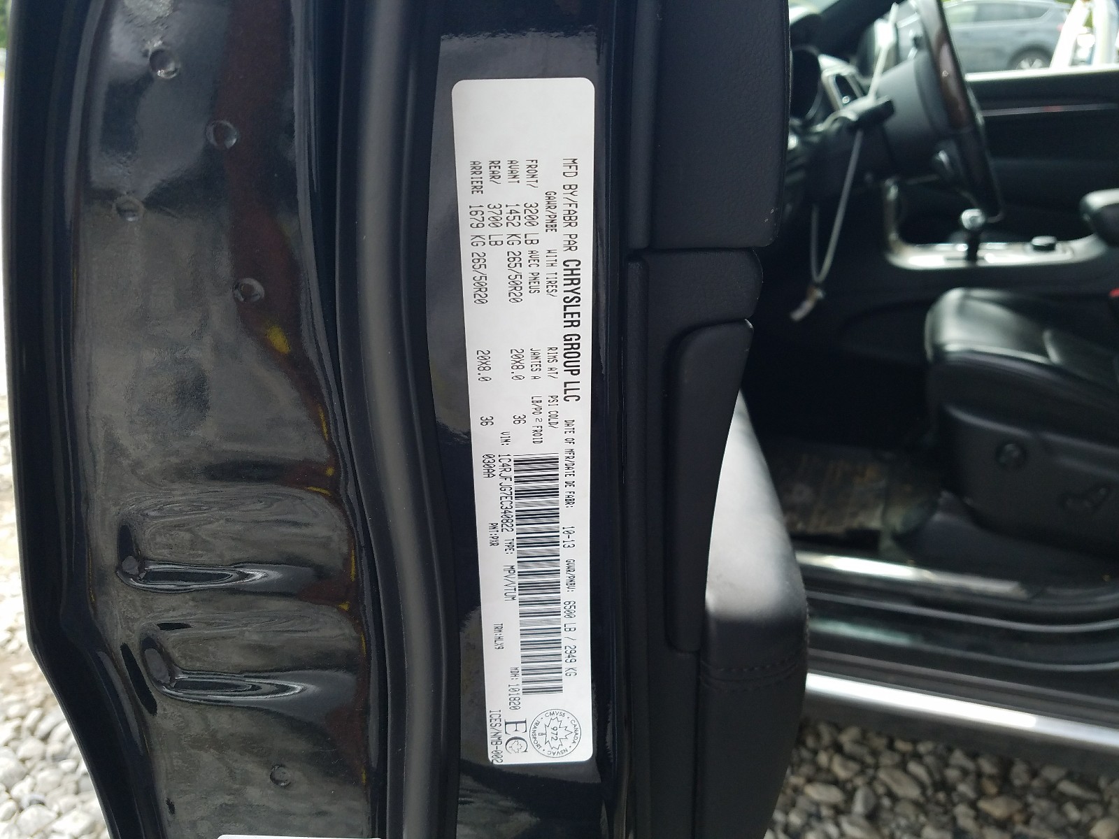 Photo 10 from auction – 2014 JEEP GRAND CHER with VIN 1C4RJFJG7EC340822