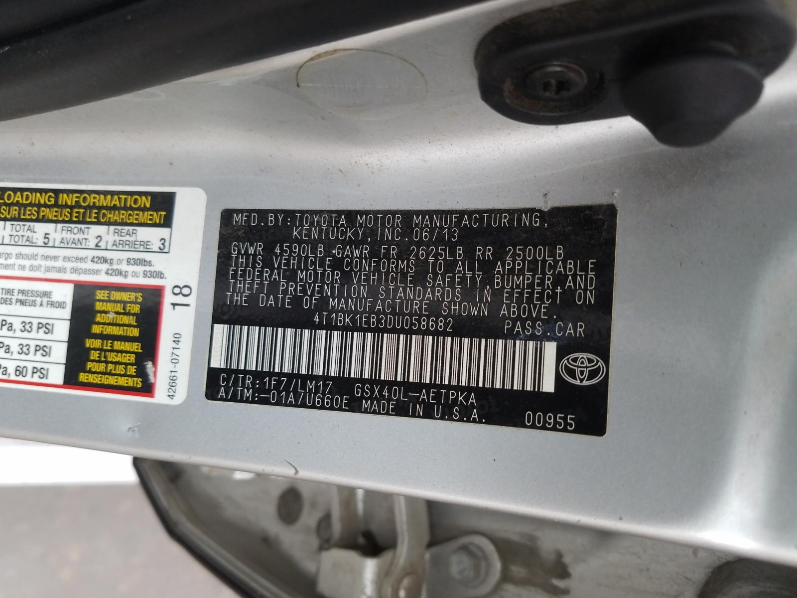Photo 10 from auction – 2013 TOYOTA AVALON BAS with VIN 4T1BK1EB3DU058682