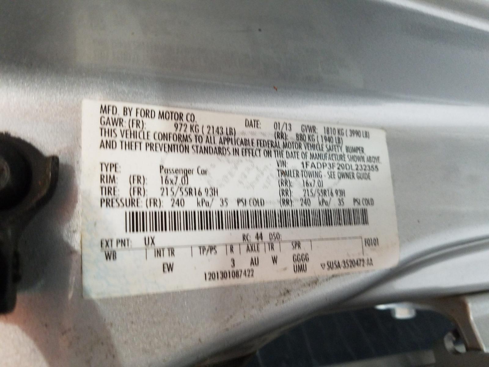 Photo 10 from auction – 2013 FORD FOCUS SE with VIN 1FADP3F29DL232355