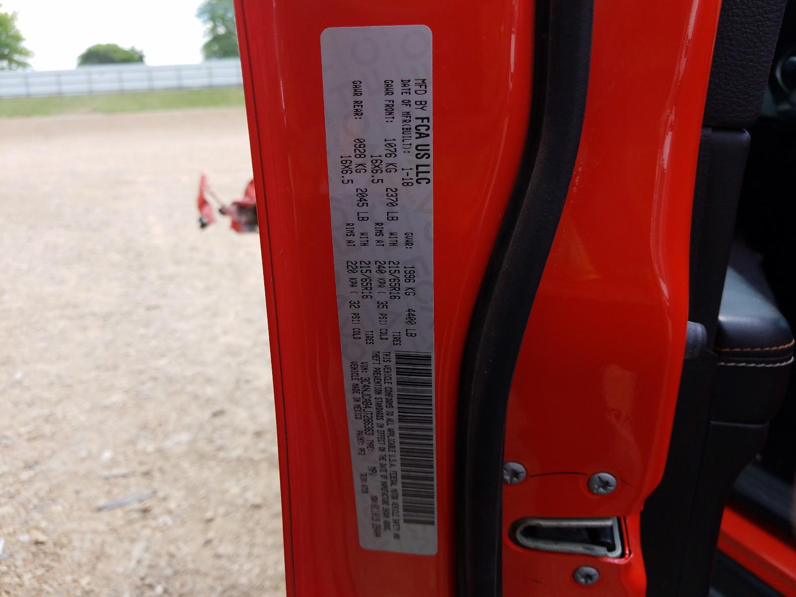 Photo 10 from auction – 2018 JEEP COMPASS SP with VIN 3C4NJCAB4JT286363